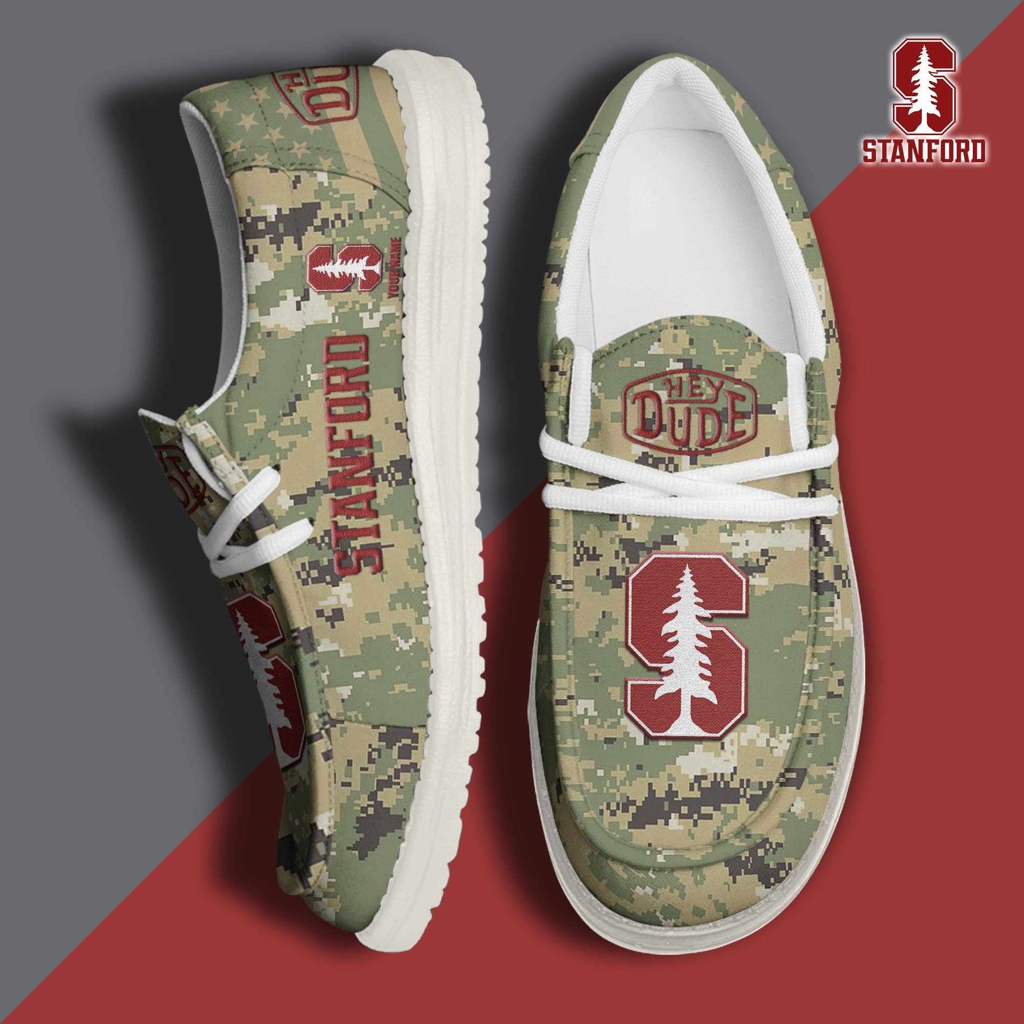 JWFancy Stanford Cardinal Hey Dude Shoes Wally Men's Lace Up Loafers Comfortable For Men And Women