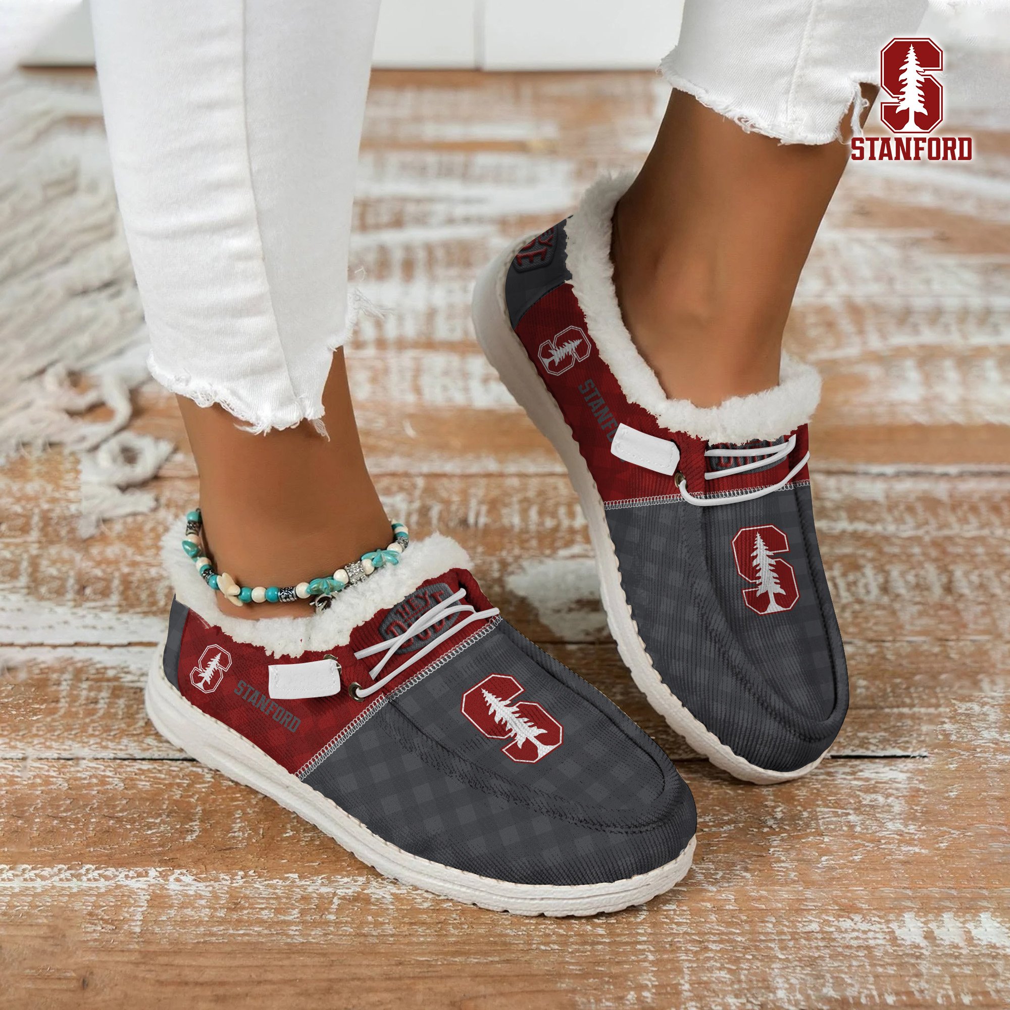 JWFancy Stanford Cardinal Hey Dude Shoes Wally Men's Lace Up Loafers Comfortable For Men And Women