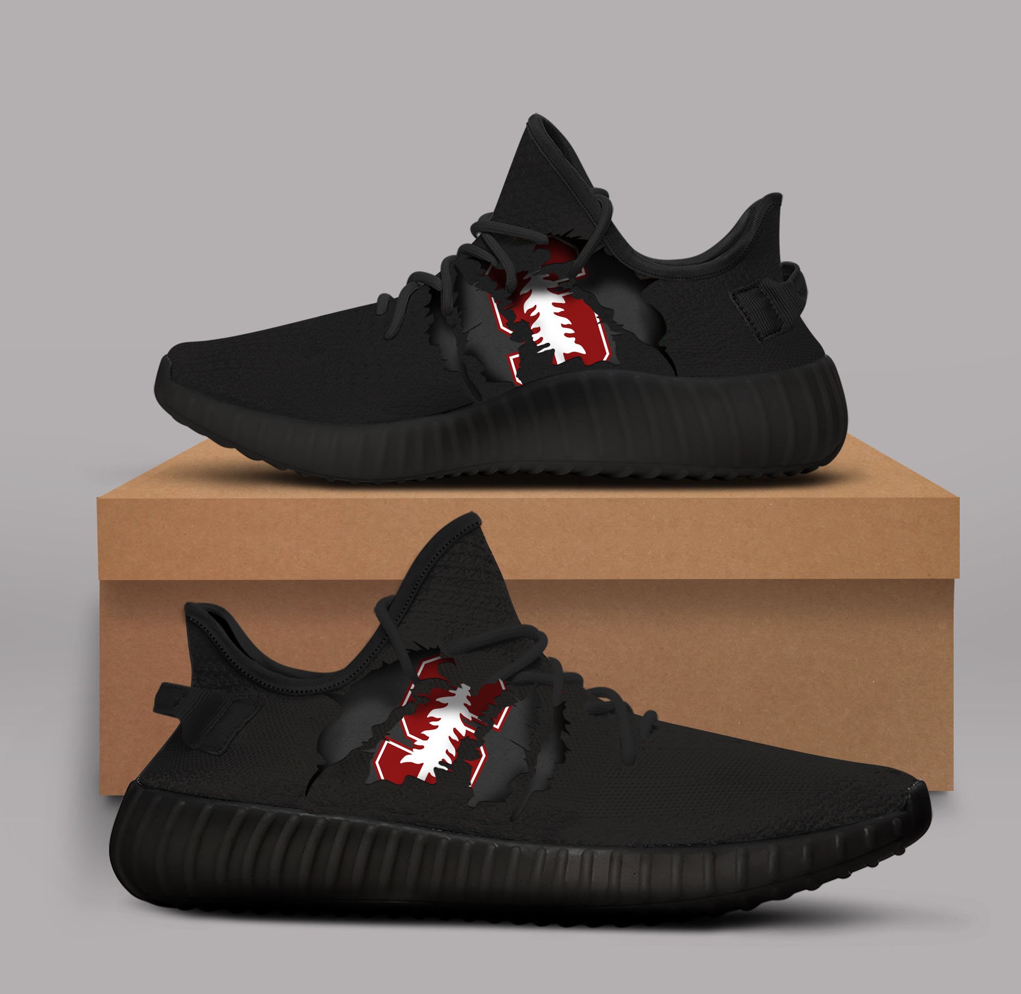 JWFancy Stanford Cardinal Yeezy Boost Shoes For Men And Women