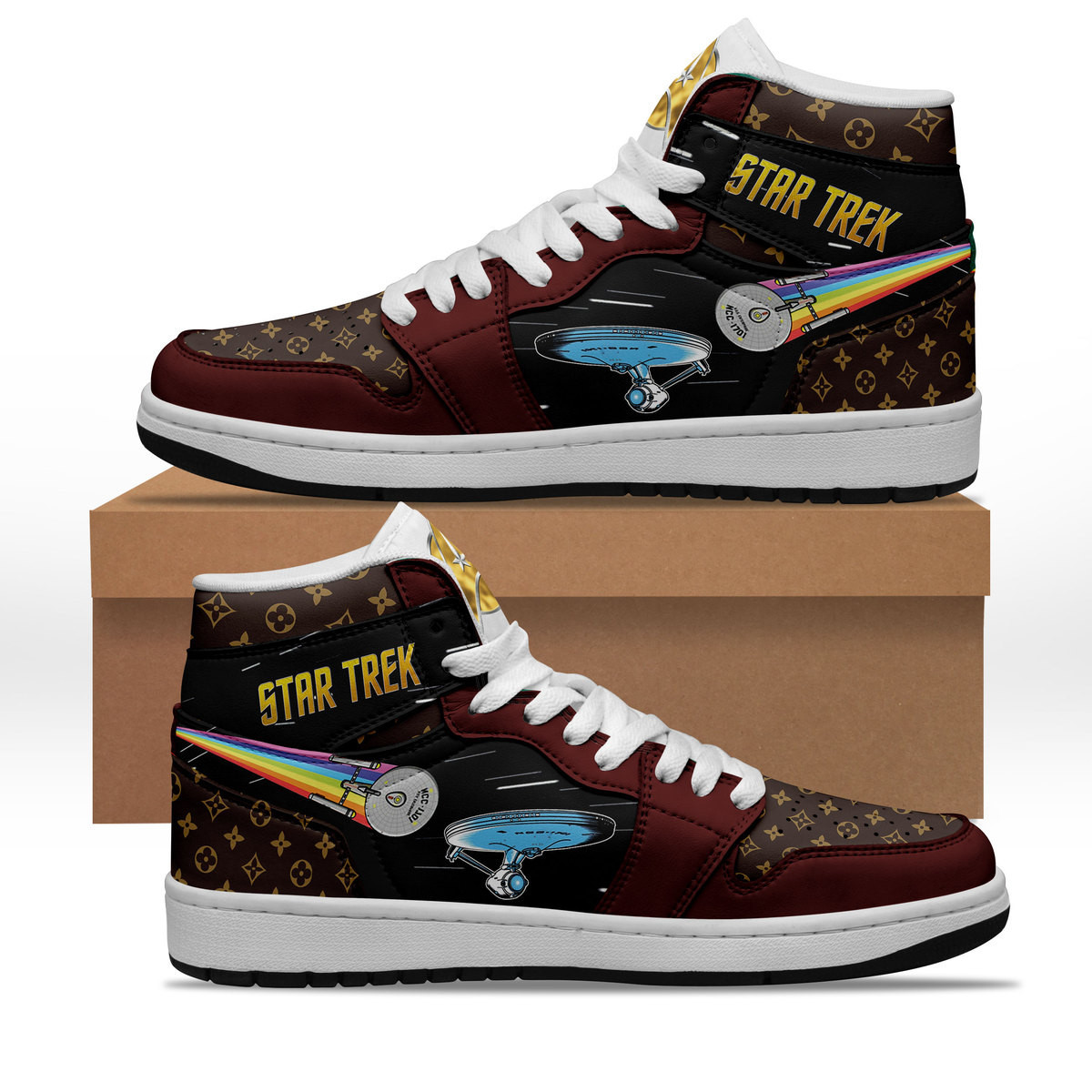 JWFancy Star Trek AJ1 High Sneakers Shoes For Men And Women