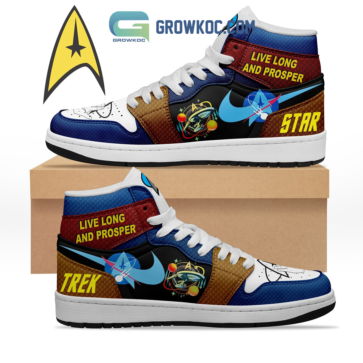 JWFancy Star Trek AJ1 High Sneakers Shoes For Men And Women