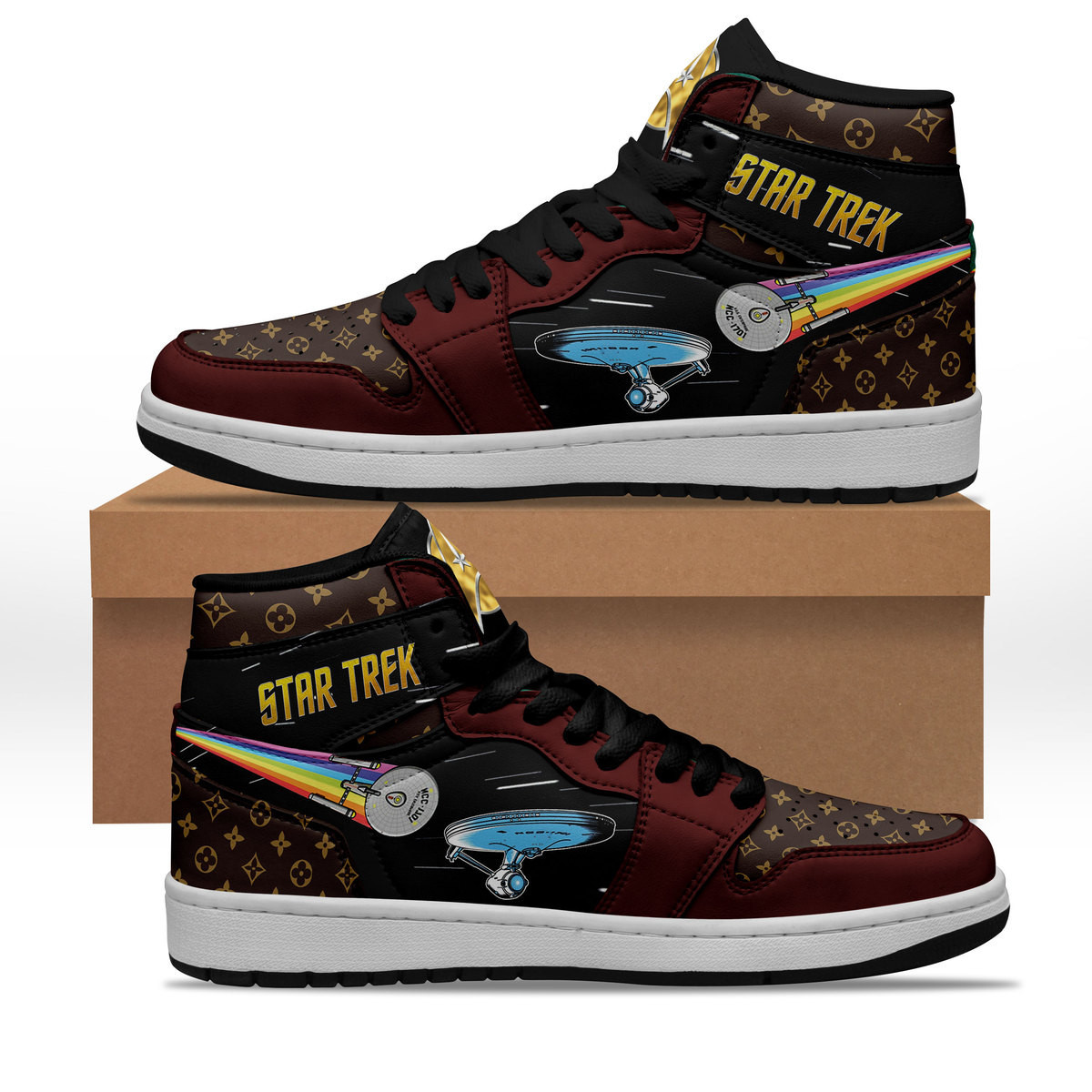 JWFancy Star Trek AJ1 High Sneakers Shoes For Men And Women