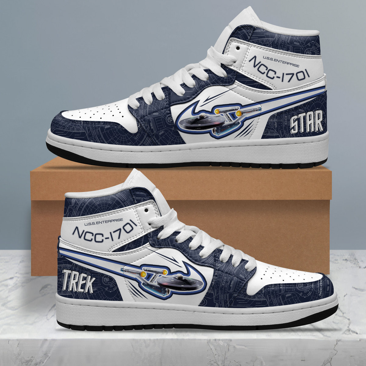 JWFancy Star Trek AJ1 High Sneakers Shoes For Men And Women