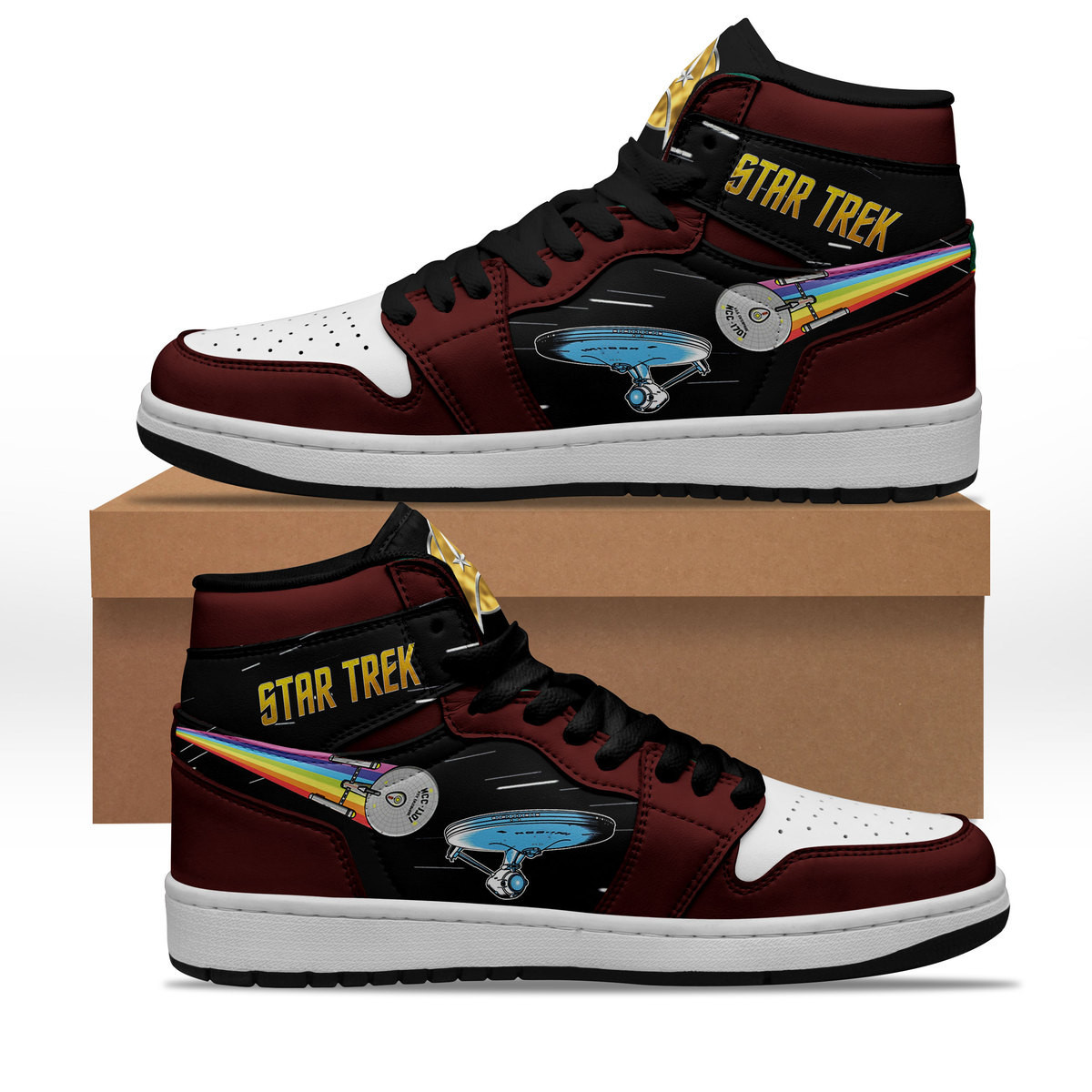 JWFancy Star Trek AJ1 High Sneakers Shoes For Men And Women