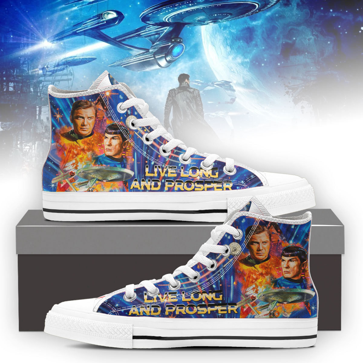 JWFancy Star Trek High Top Canvas Sneakers Shoes For Men And Women