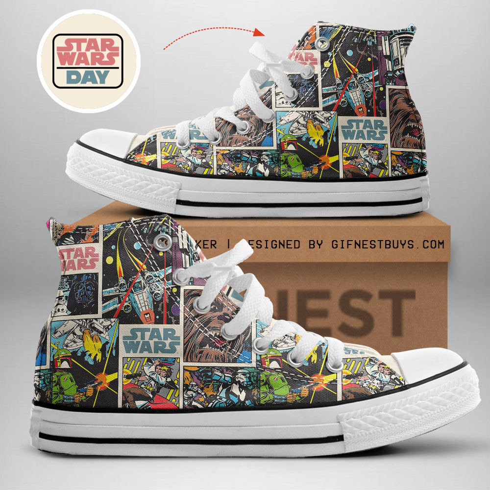 JWFancy Star Wars High Top Canvas Sneakers Shoes For Men And Women