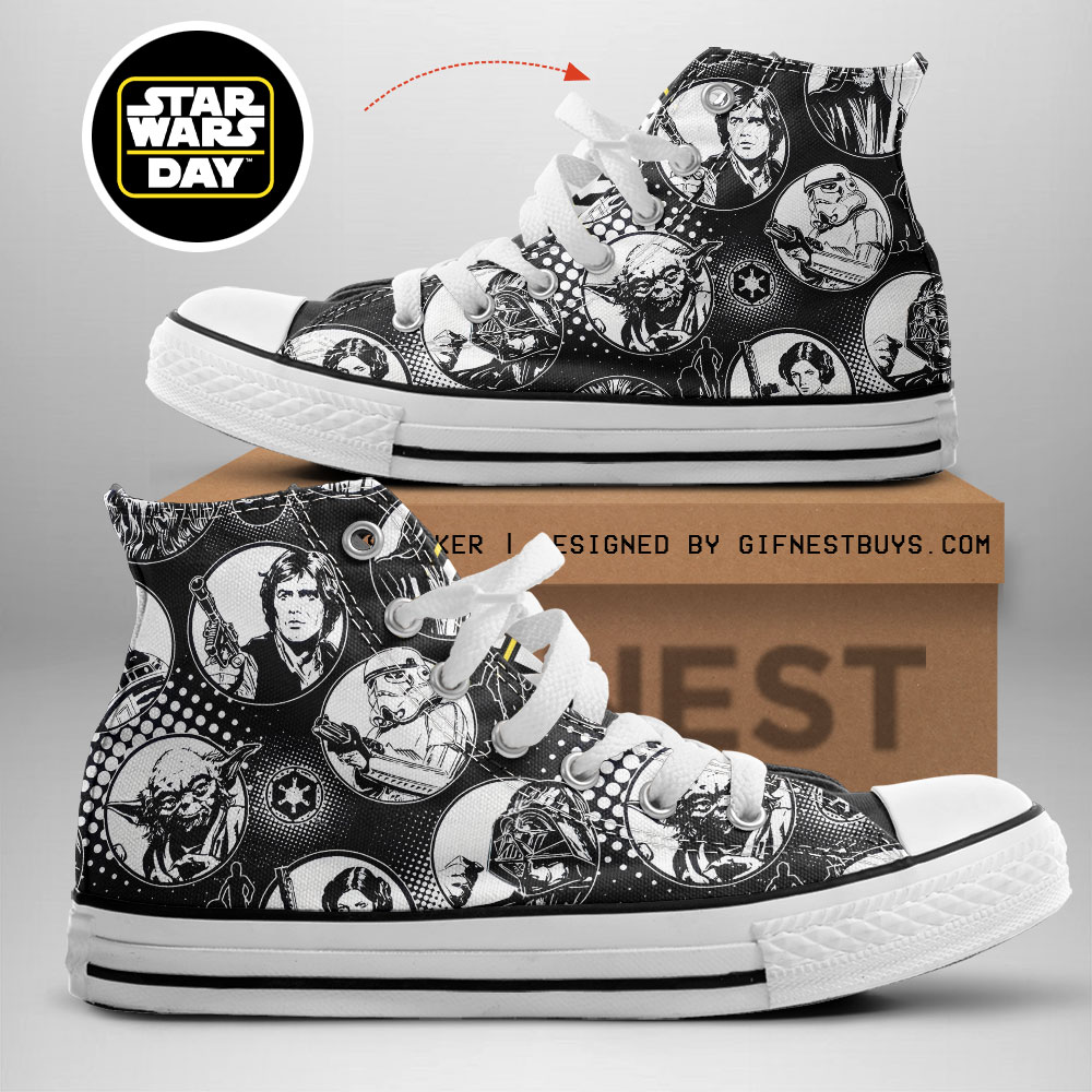 JWFancy Star Wars High Top Canvas Sneakers Shoes For Men And Women