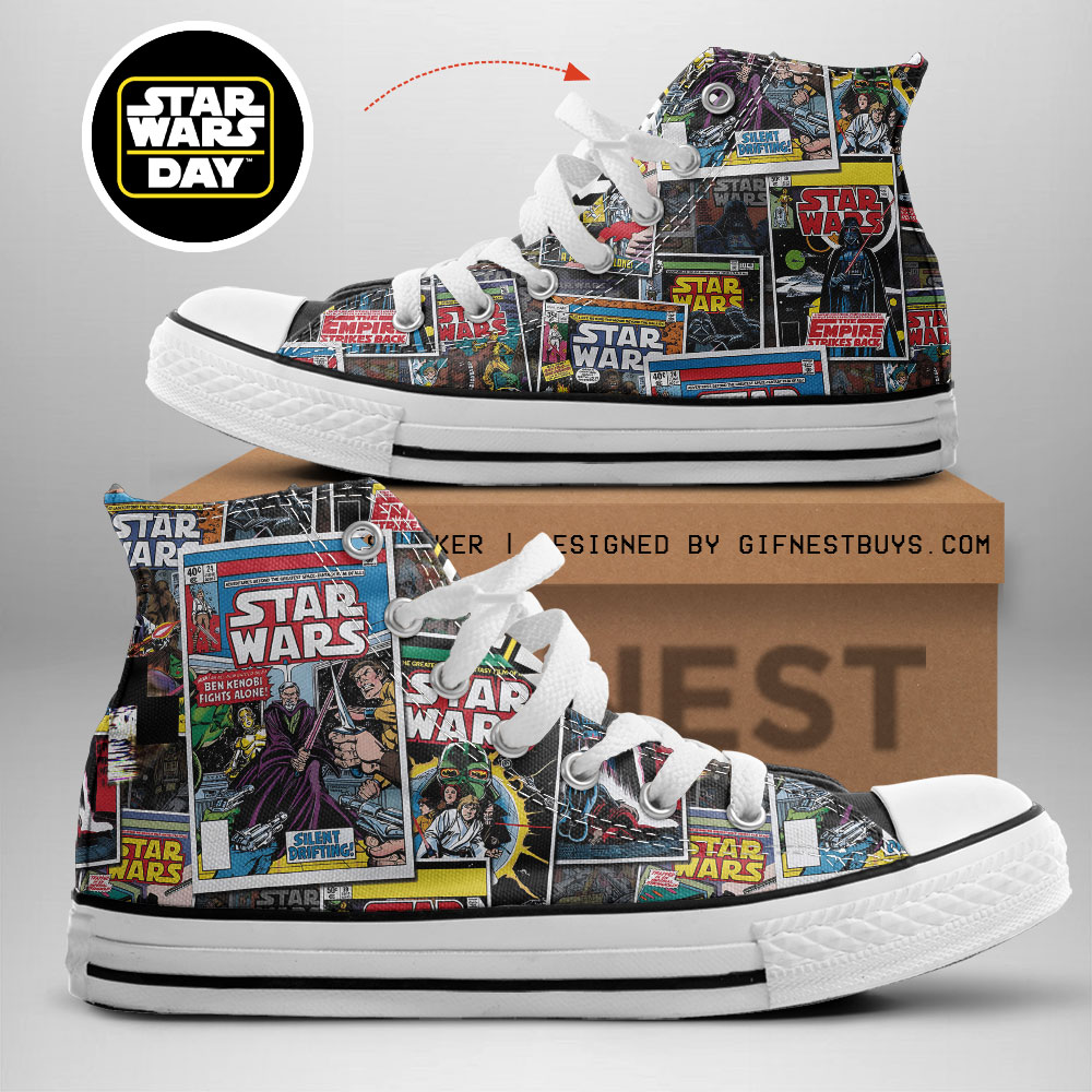 JWFancy Star Wars High Top Canvas Sneakers Shoes For Men And Women
