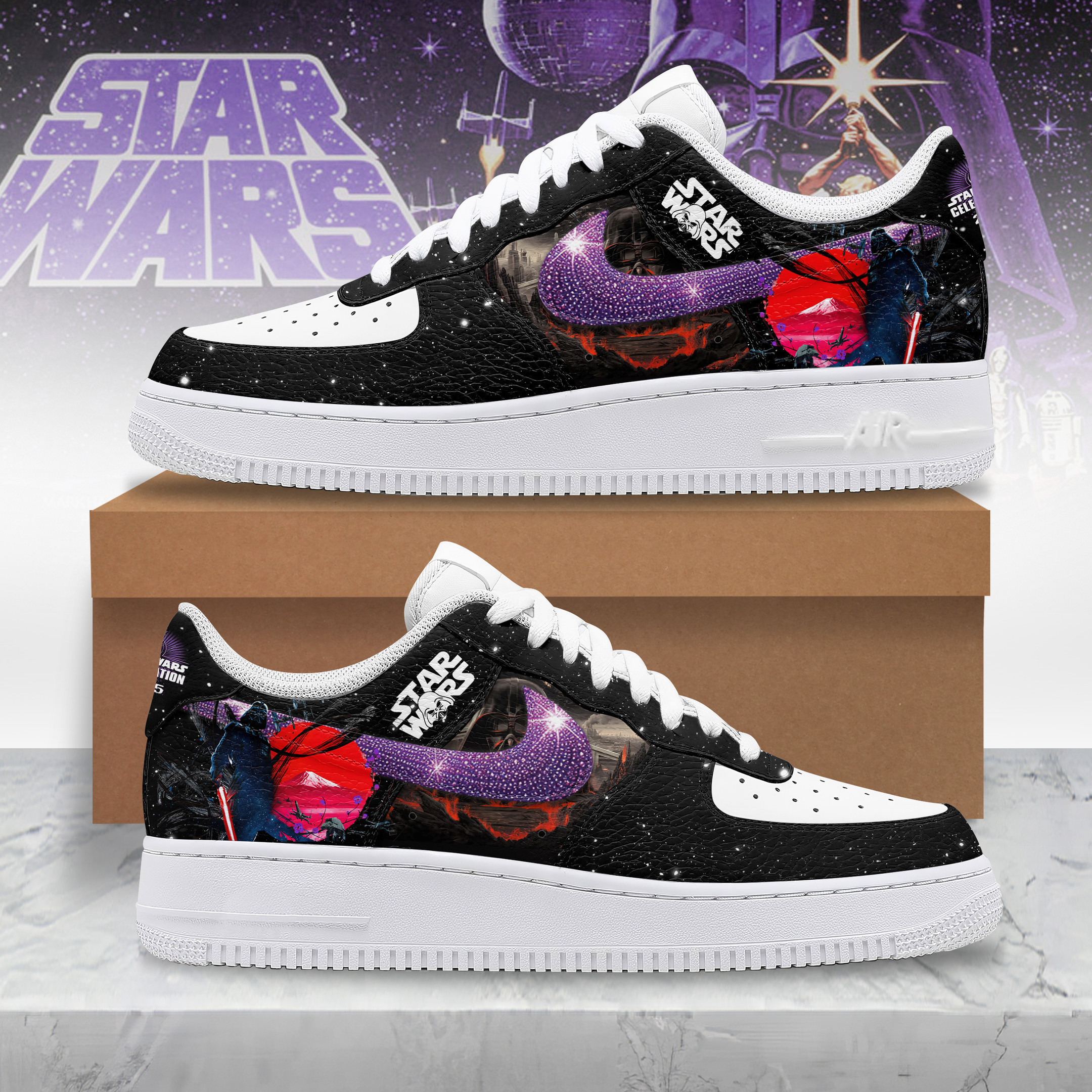 JWFancy Star Wars Night Air Low-Top Sneakers Shoes For Men And Women