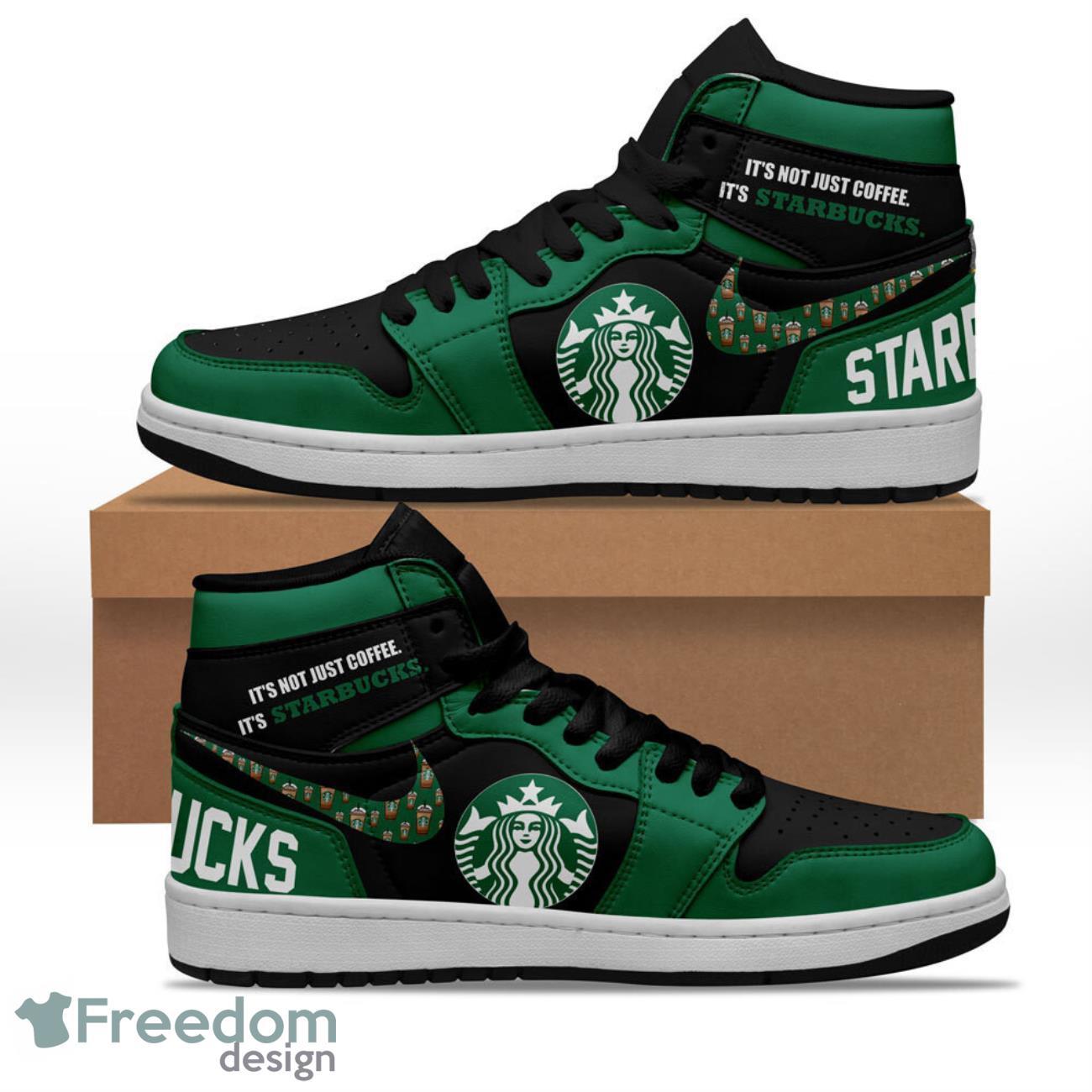 JWFancy Starbucks AJ1 High Sneakers Shoes For Men And Women