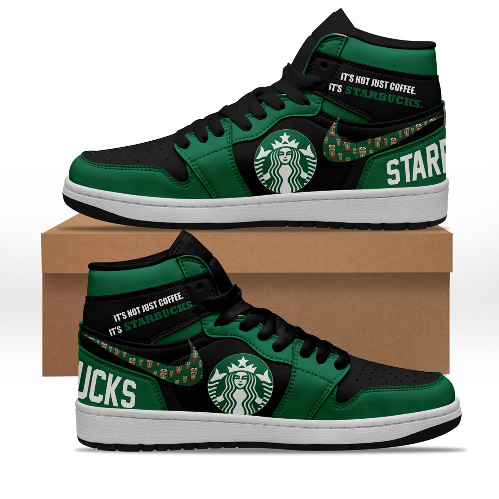 JWFancy Starbucks AJ1 High Sneakers Shoes For Men And Women