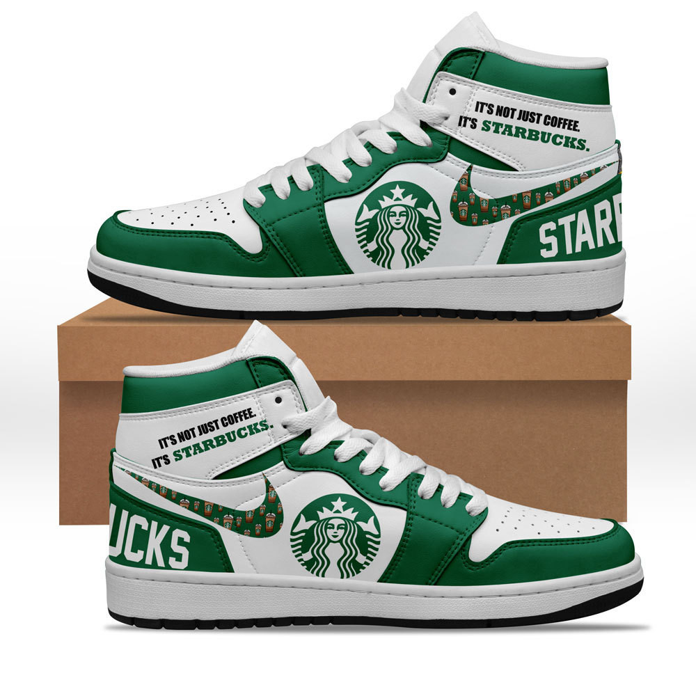 JWFancy Starbucks AJ1 High Sneakers Shoes For Men And Women