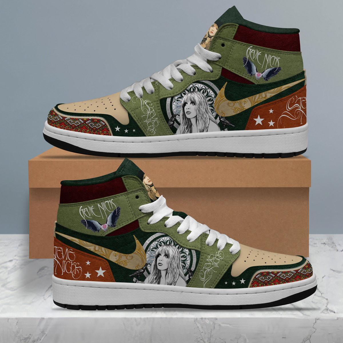 JWFancy Stevie Nicks AJ1 High Sneakers Shoes For Men And Women
