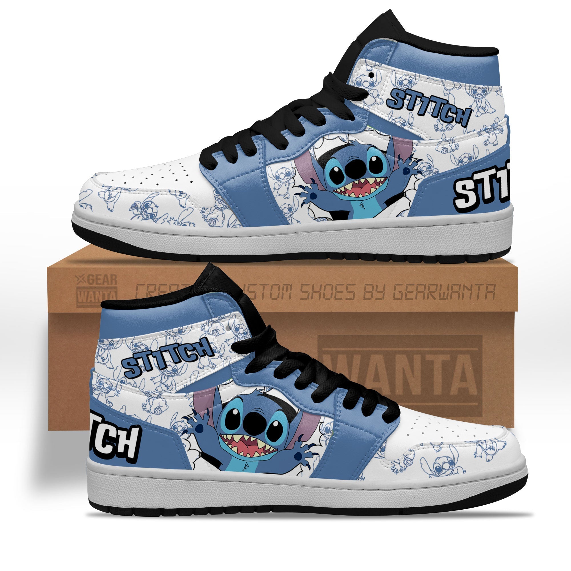 JWFancy Stitch AJ1 High Sneakers Shoes For Men And Women