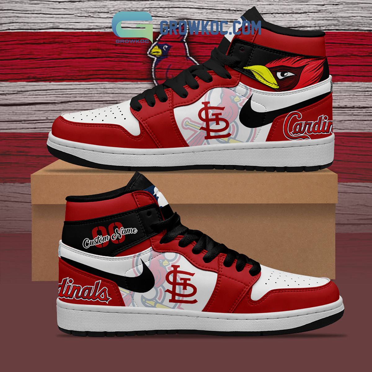 JWFancy St.Louis Cardinals AJ1 High Sneakers Shoes For Men And Women