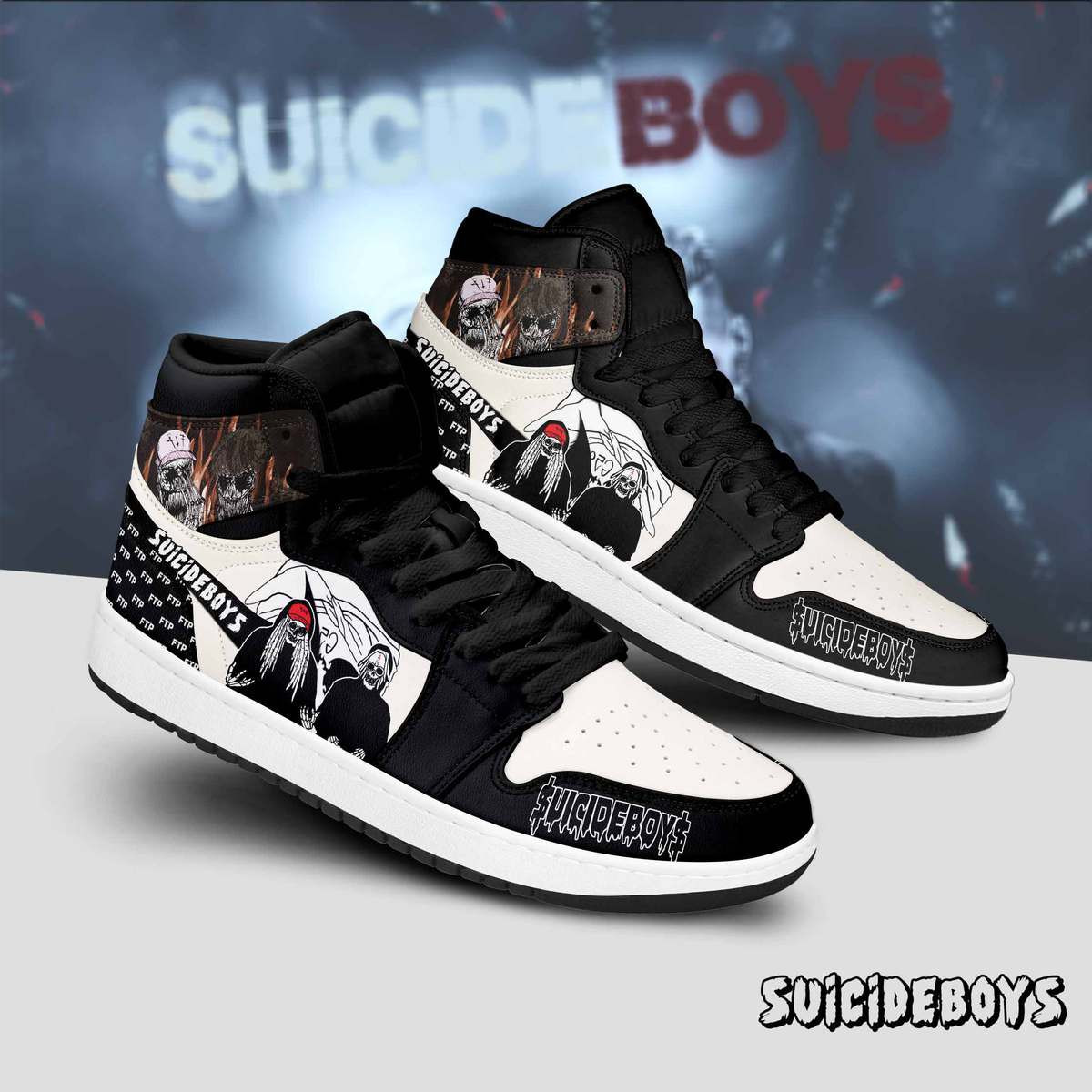 JWFancy Suicideboys AJ1 High Sneakers Shoes For Men And Women