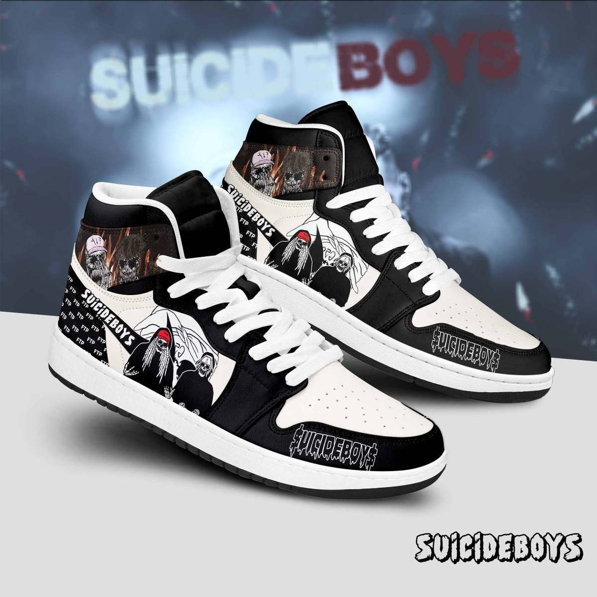 JWFancy Suicideboys AJ1 High Sneakers Shoes For Men And Women