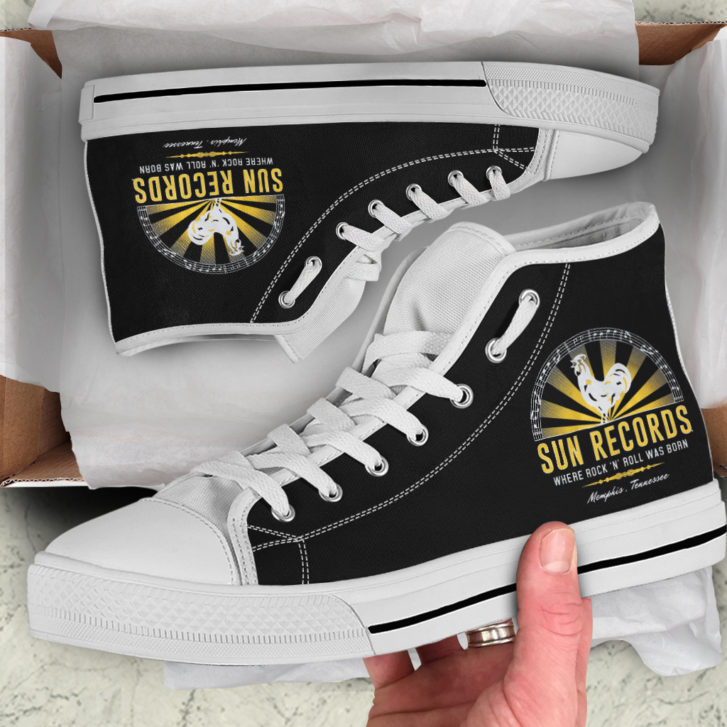 JWFancy Sun Records High Top Canvas Sneakers Shoes For Men And Women