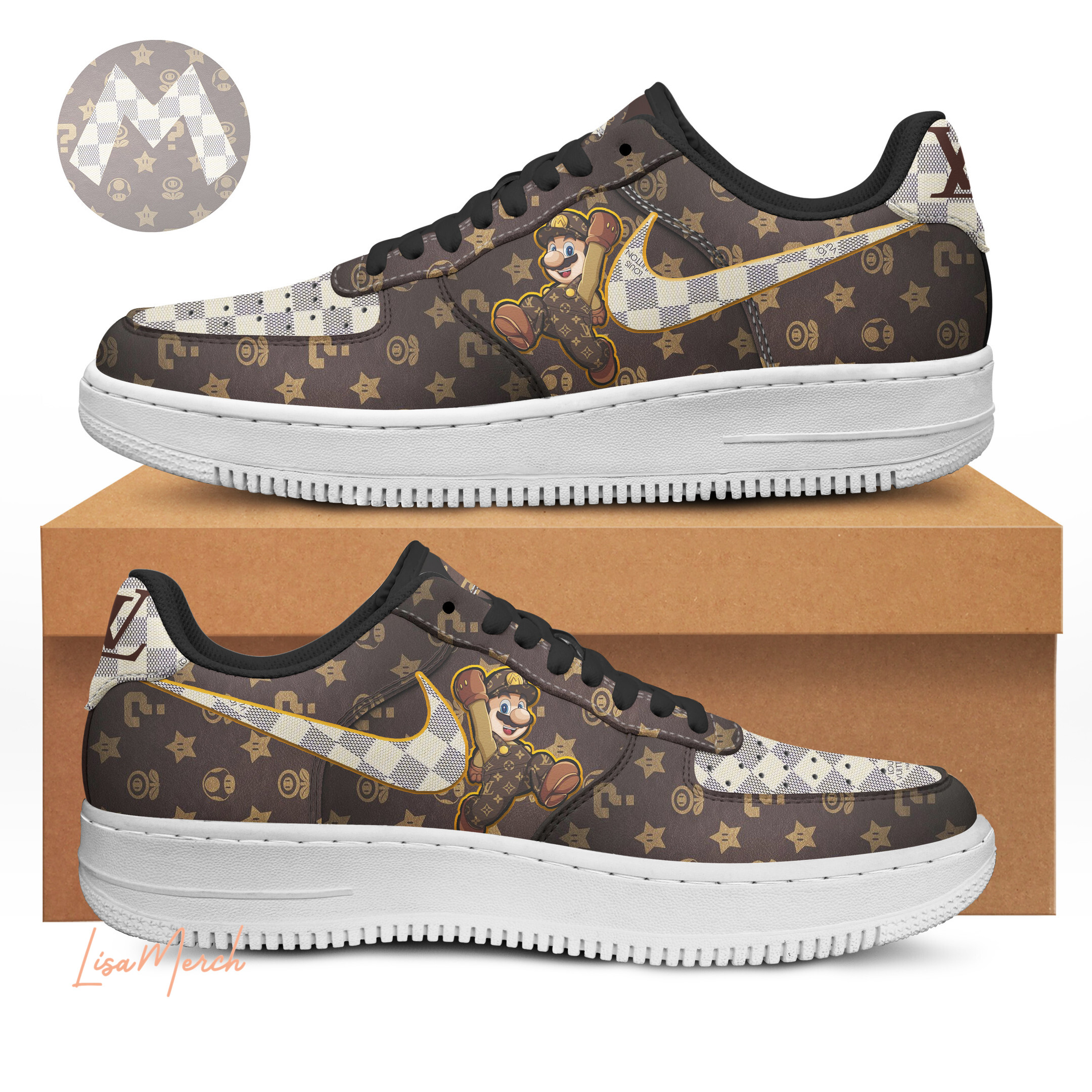 JWFancy Super Mario Air Low-Top Sneakers Shoes For Men And Women