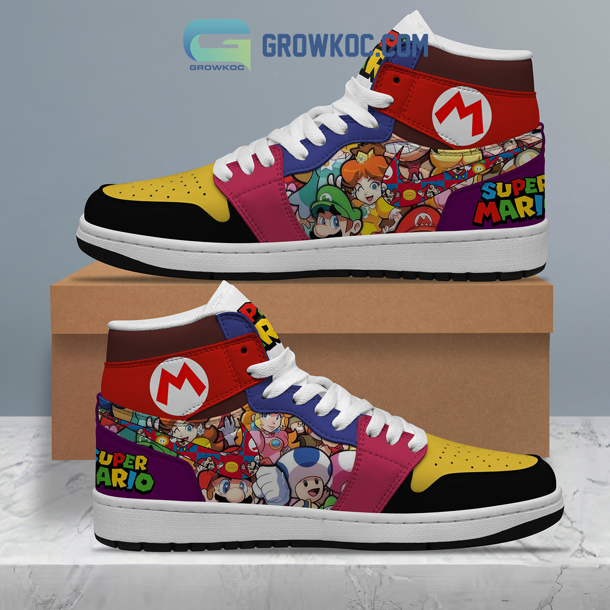 JWFancy Super Mario AJ1 High Sneakers Shoes For Men And Women
