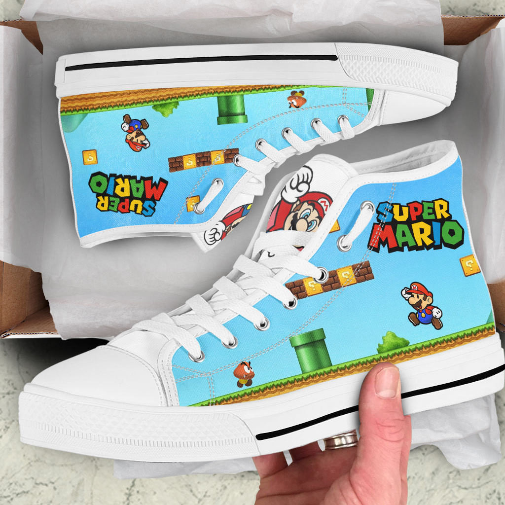 JWFancy Super Mario High Top Canvas Sneakers Shoes For Men And Women