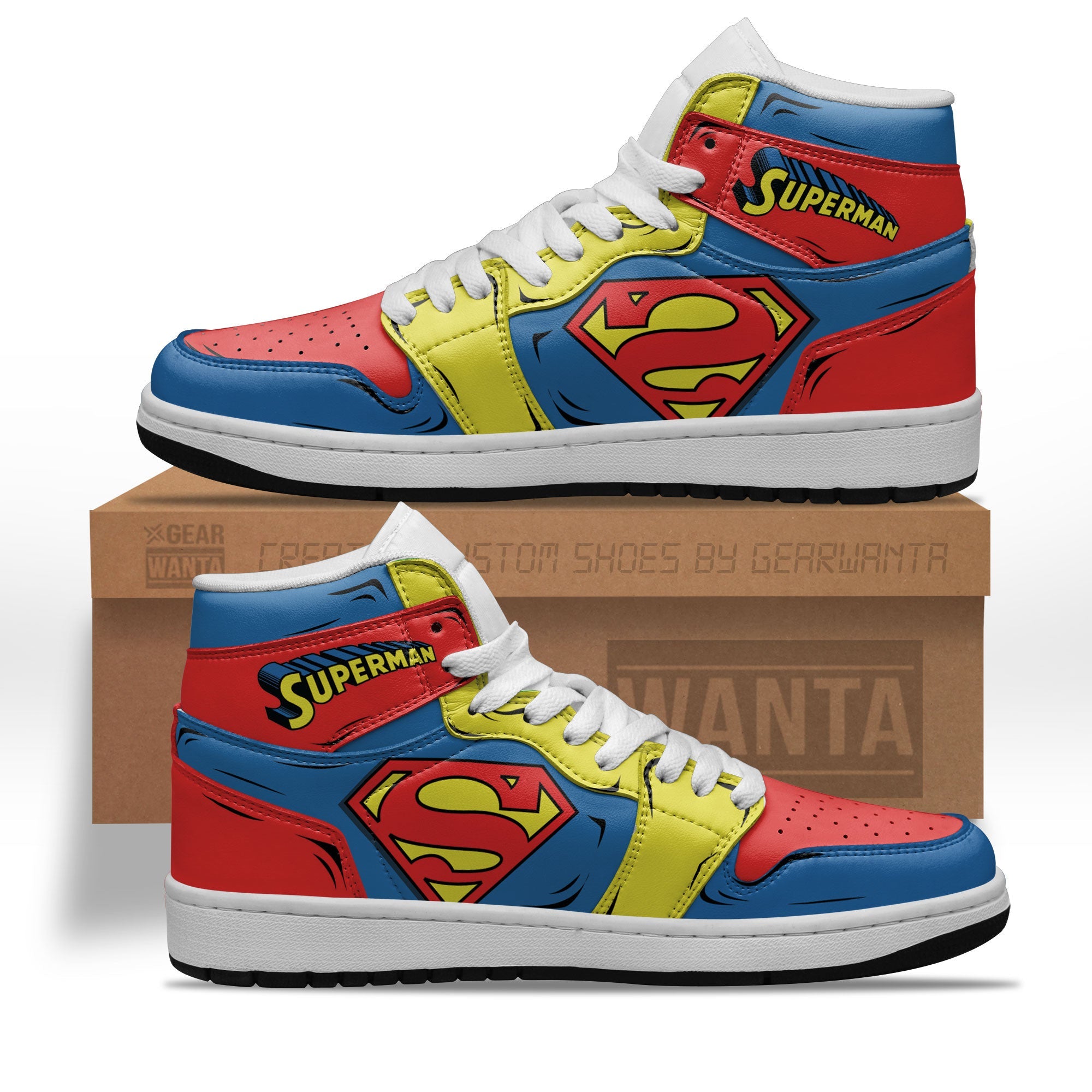 JWFancy Superman AJ1 High Sneakers Shoes For Men And Women