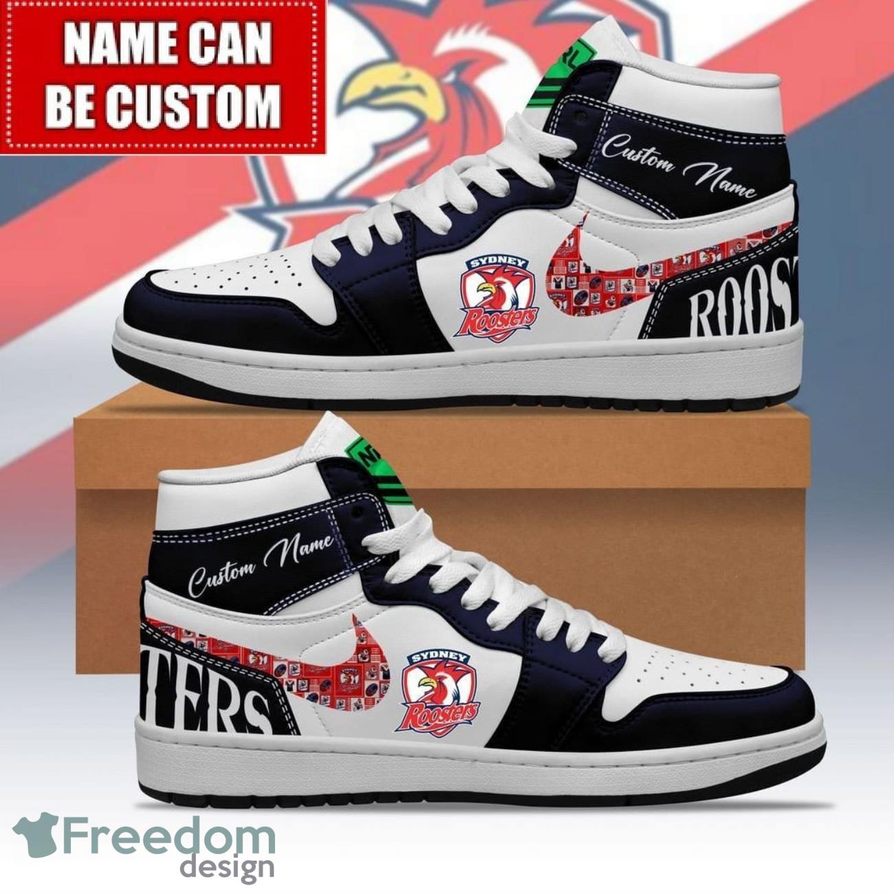 JWFancy Sydney Roosters AJ1 High Sneakers Shoes For Men And Women