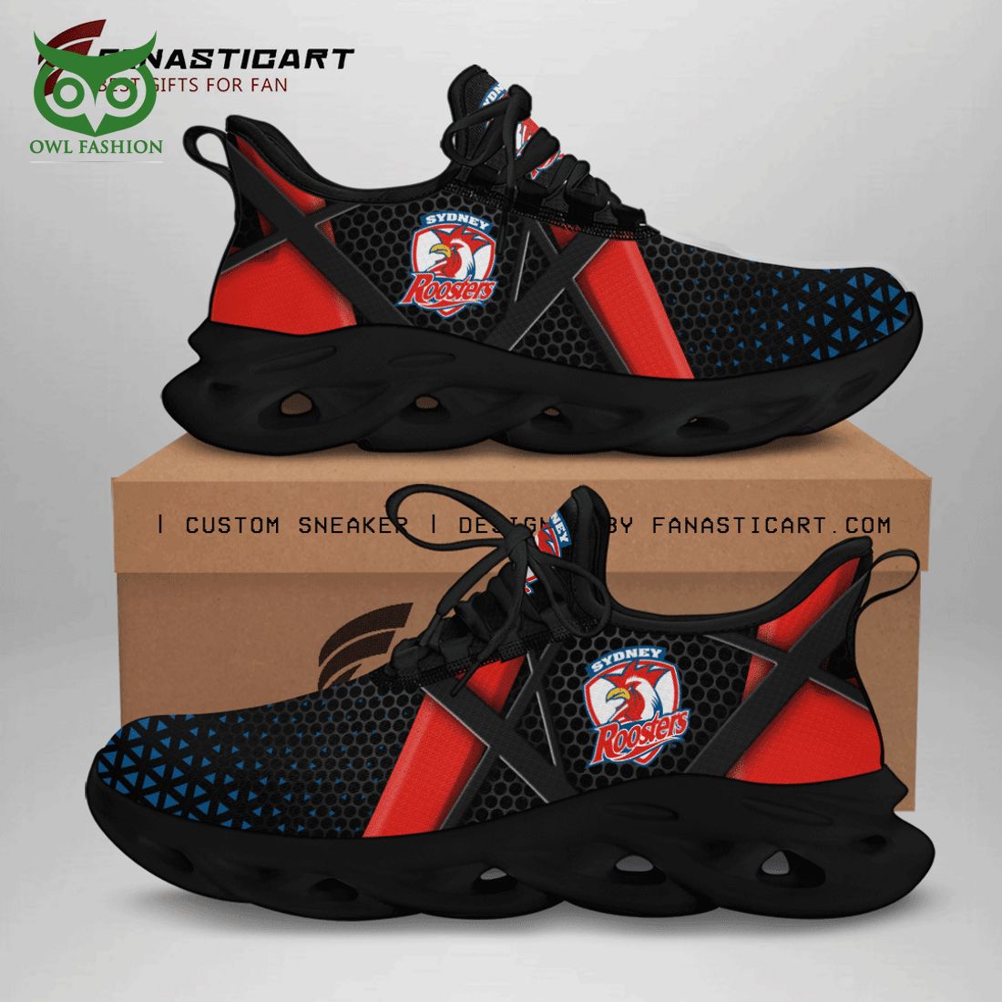 JWFancy Sydney Roosters Max Soul Shoes Sneakers For Men And Women