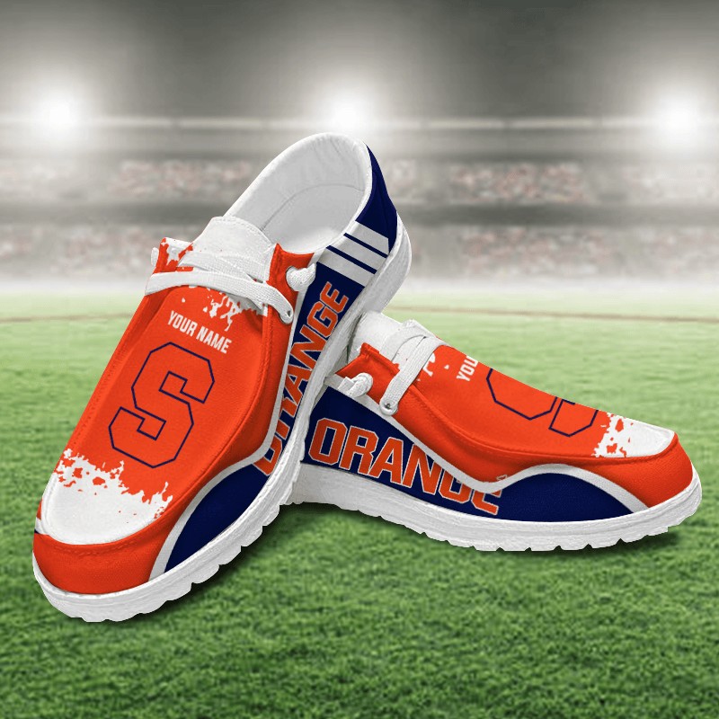 JWFancy Syracuse Orange Hey Dude Shoes Wally Men's Lace Up Loafers Comfortable For Men And Women