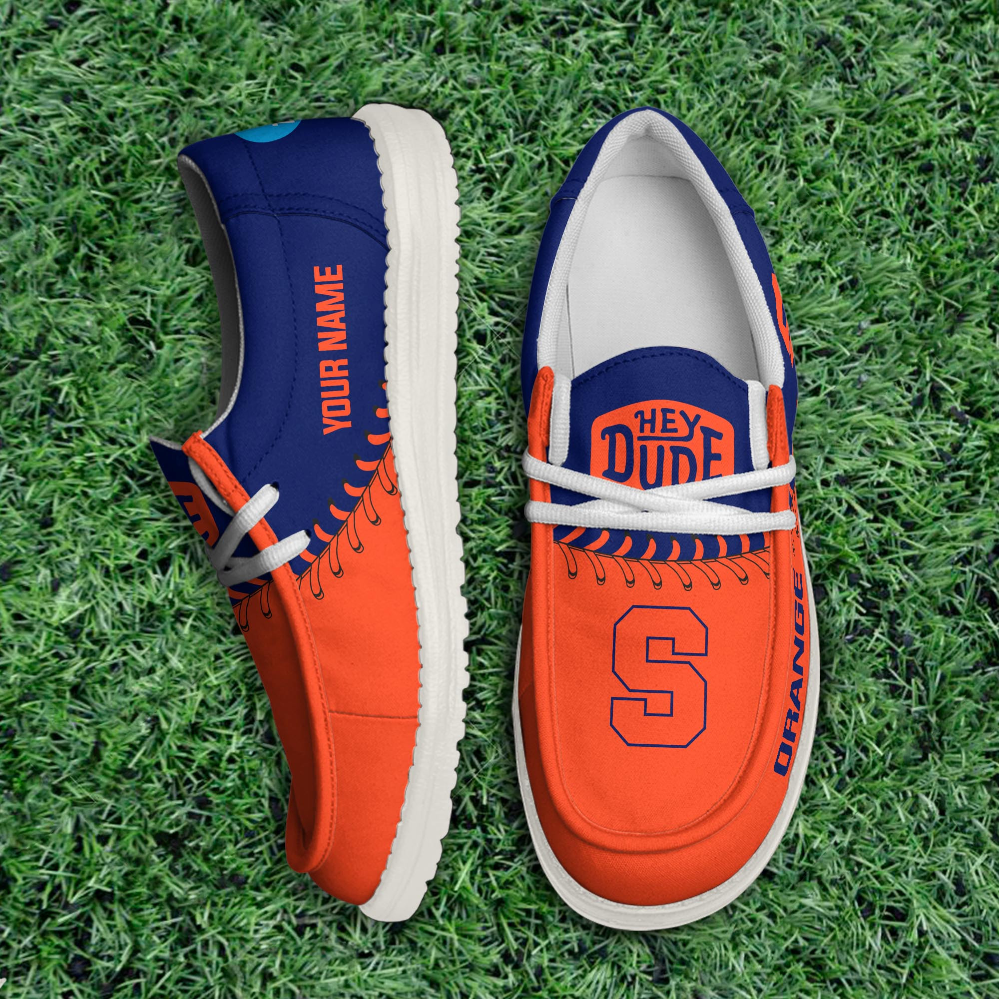 JWFancy Syracuse Orange Hey Dude Shoes Wally Men's Lace Up Loafers Comfortable For Men And Women