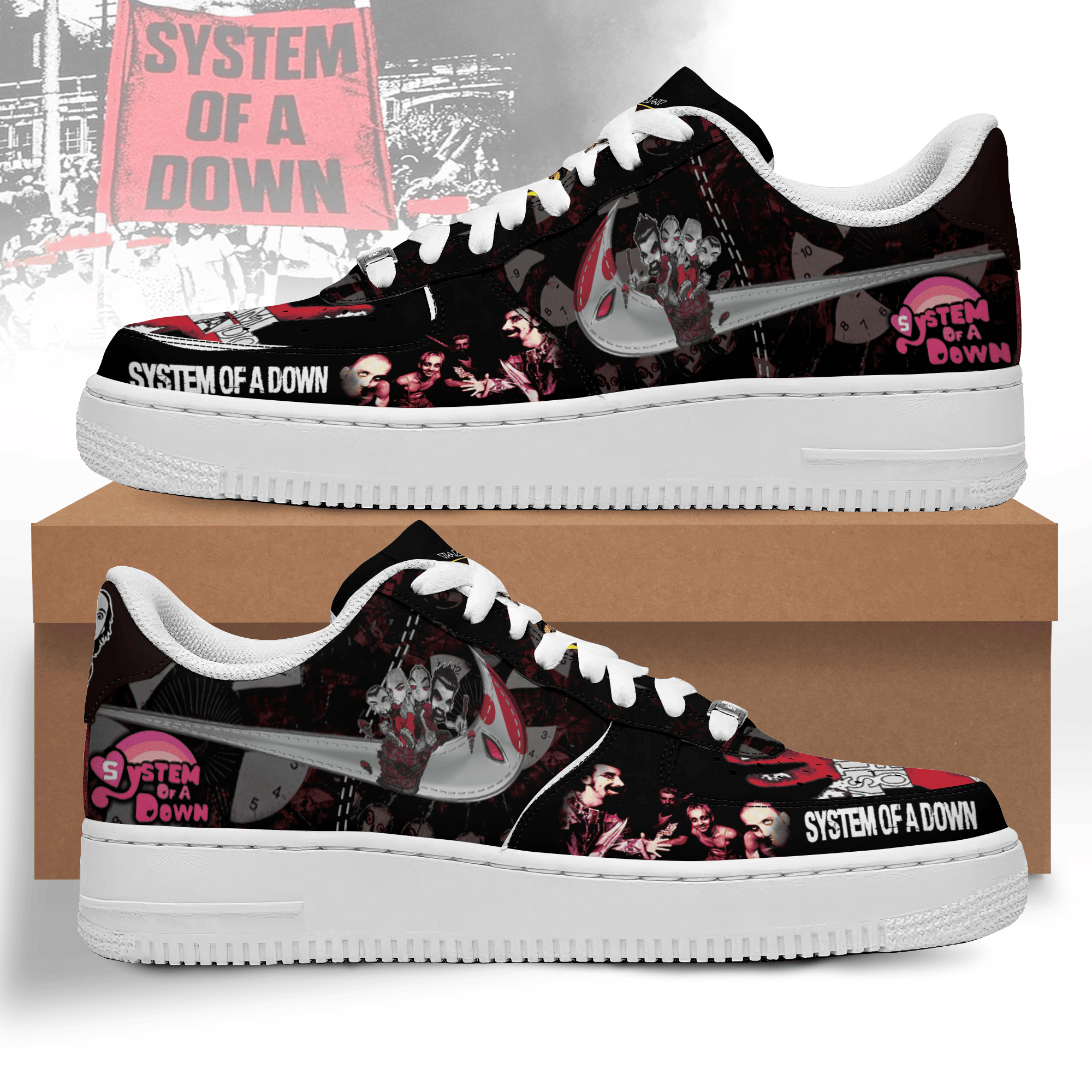 JWFancy System of a Down Air Low-Top Sneakers Shoes For Men And Women