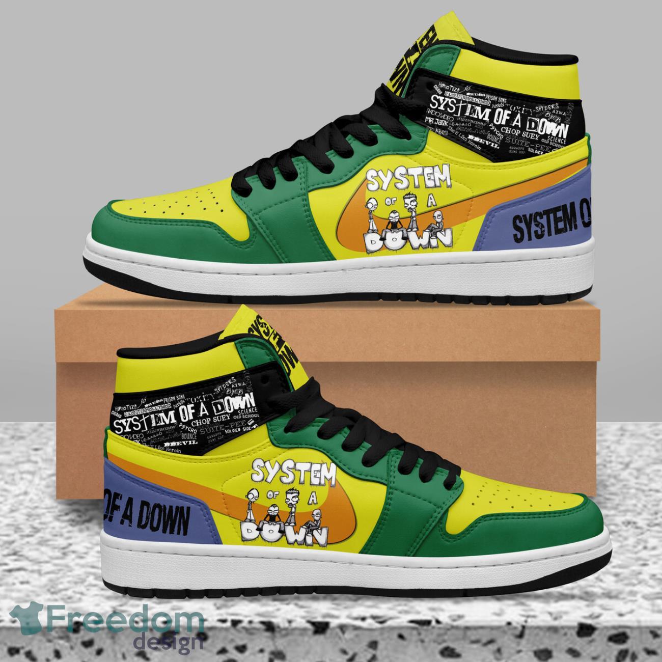 JWFancy System Of A Down AJ1 High Sneakers Shoes For Men And Women