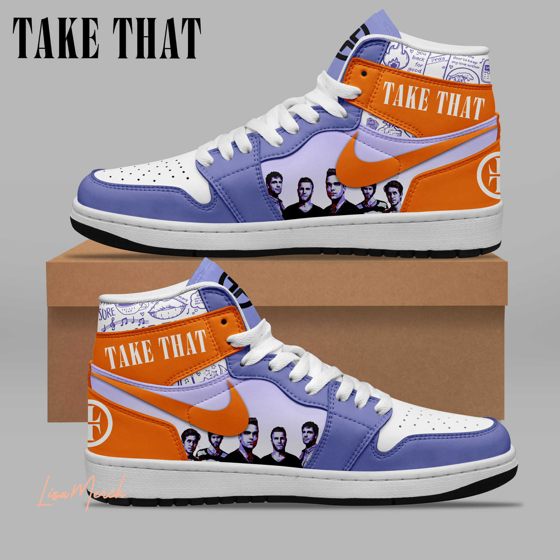 JWFancy Take That AJ1 High Sneakers Shoes For Men And Women