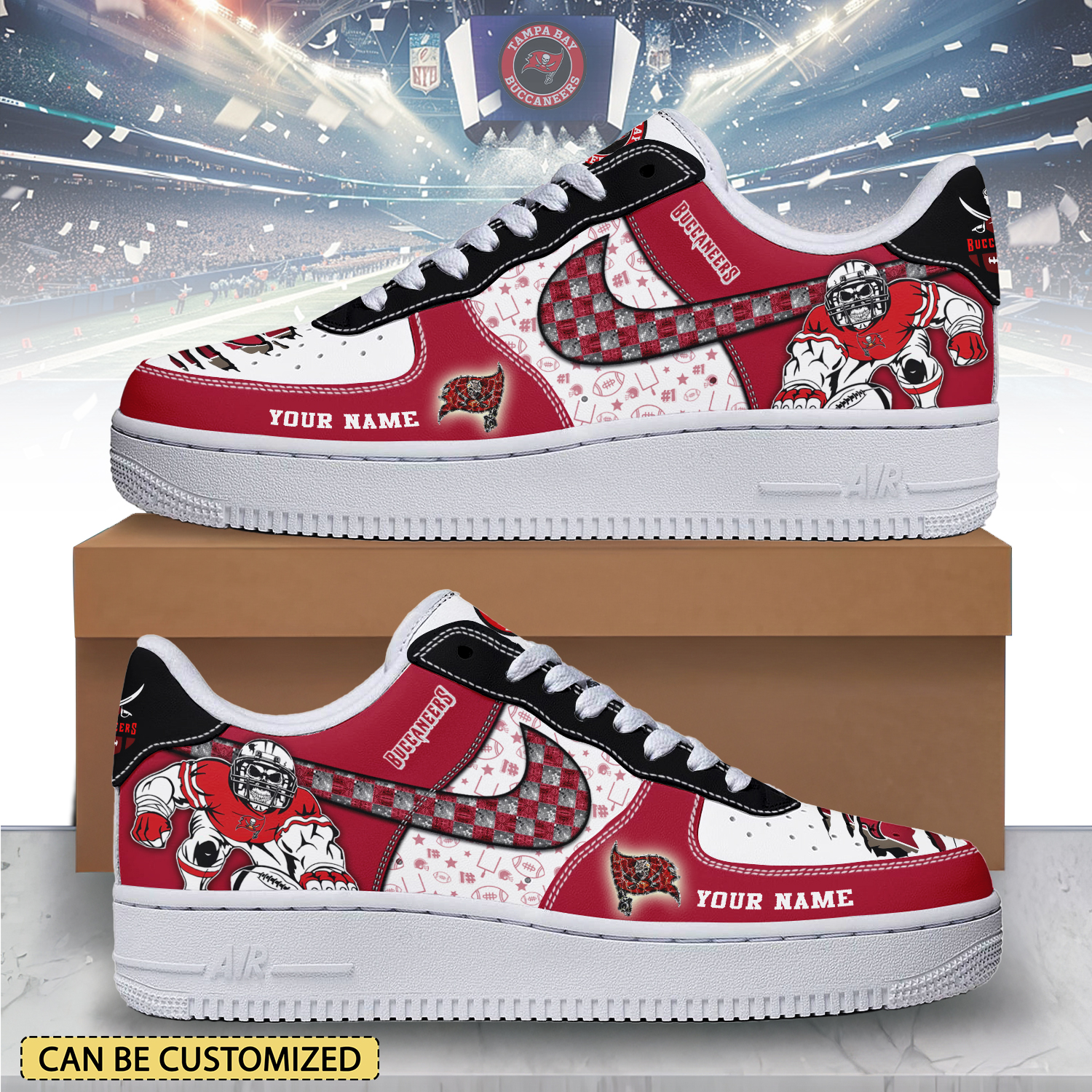 JWFancy Tampa Bay Buccaneers Air Low-Top Sneakers Shoes For Men And Women