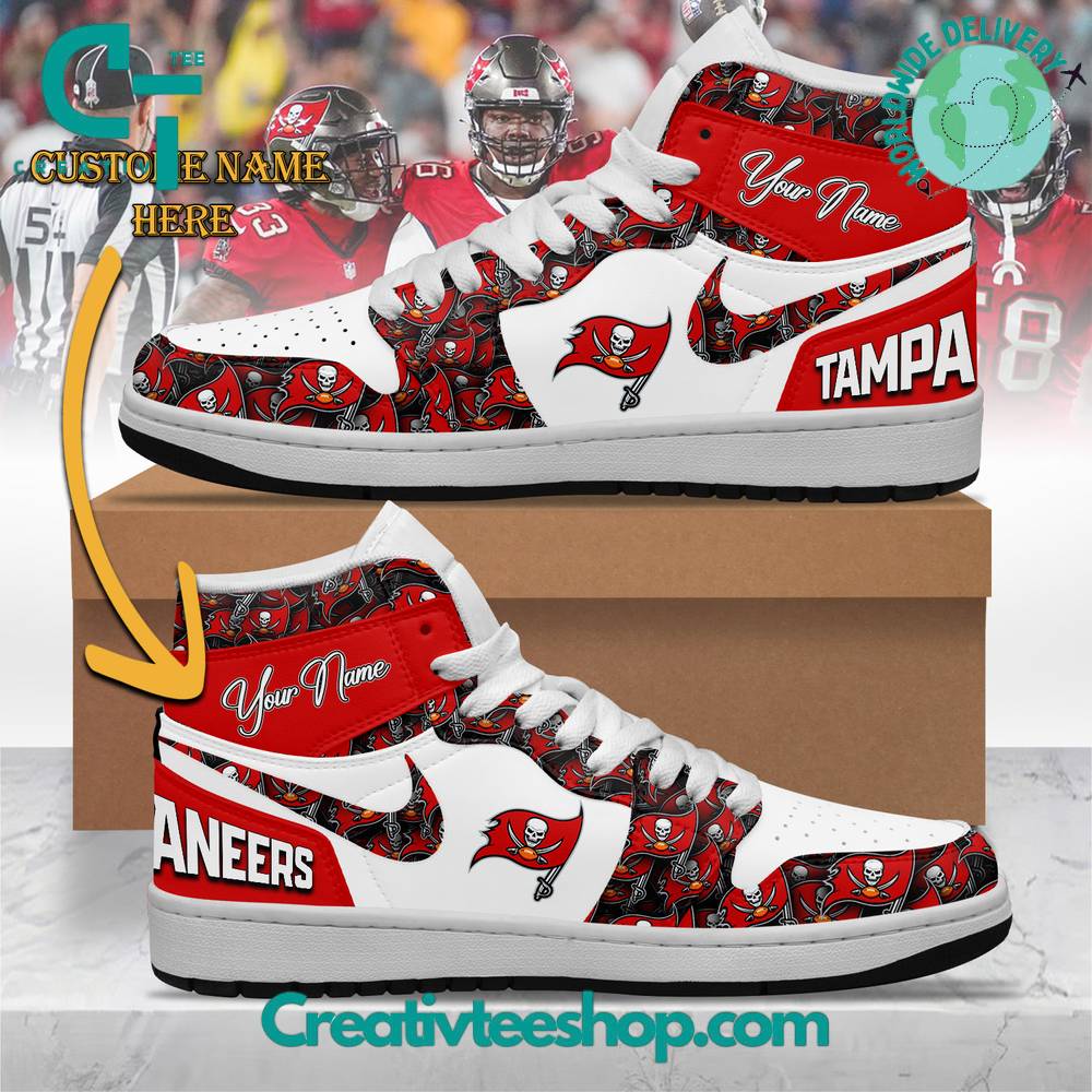 JWFancy Tampa Bay Buccaneers AJ1 High Sneakers Shoes For Men And Women