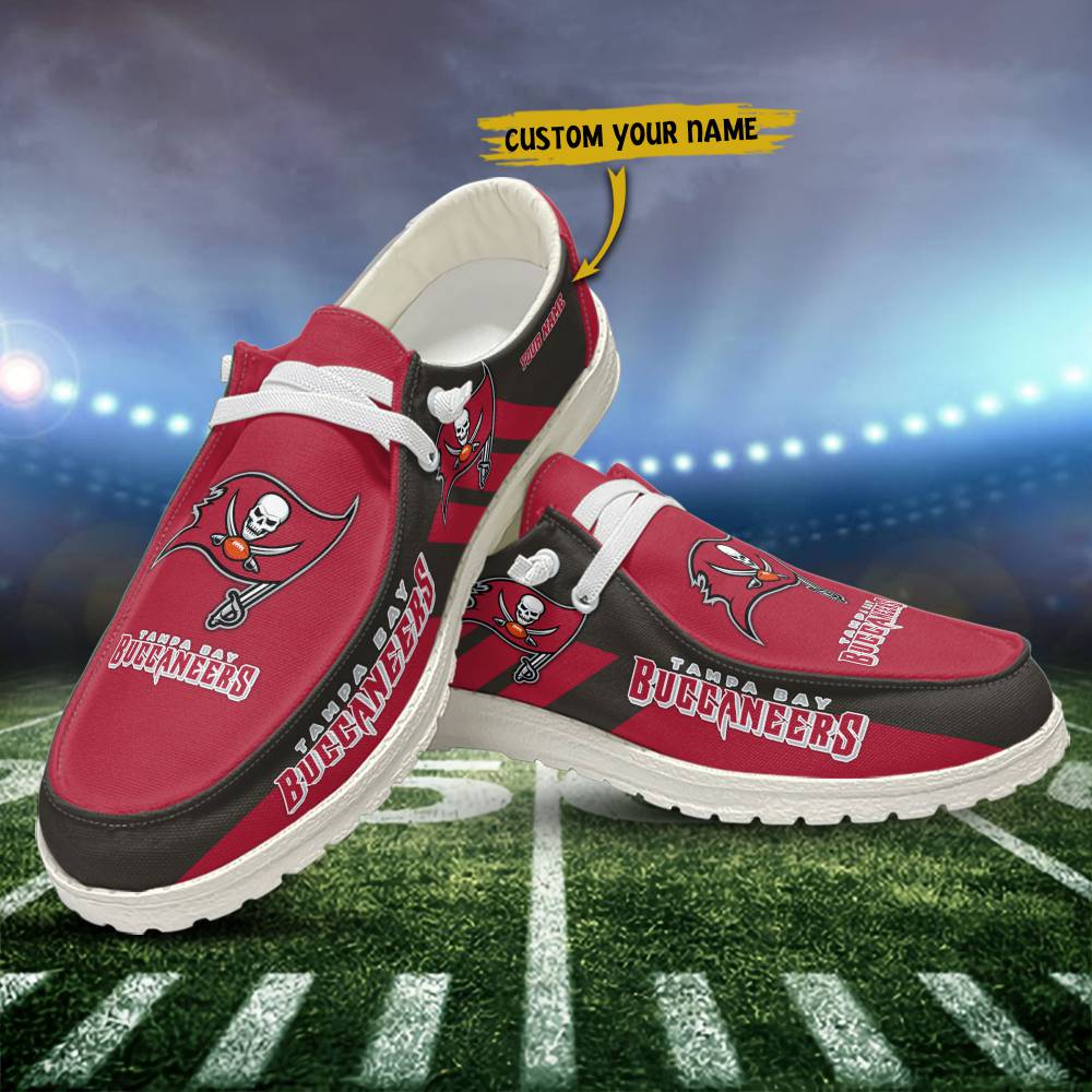 JWFancy Tampa Bay Buccaneers Hey Dude Shoes Wally Men's Lace Up Loafers Comfortable For Men And Women