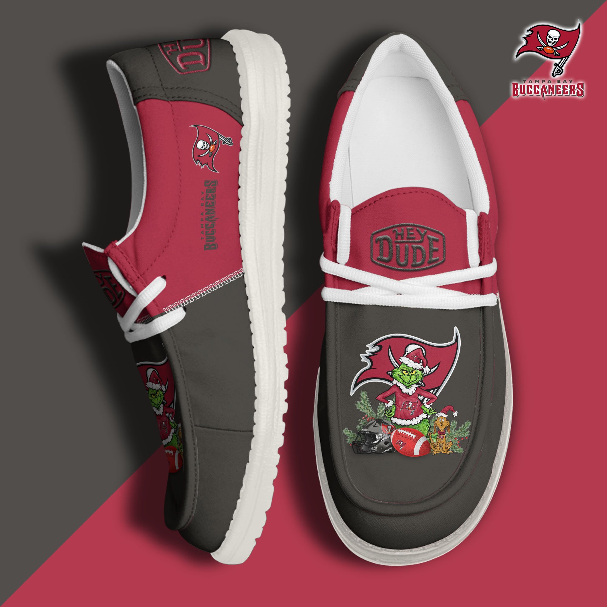 JWFancy Tampa Bay Buccaneers Hey Dude Shoes Wally Men's Lace Up Loafers Comfortable For Men And Women