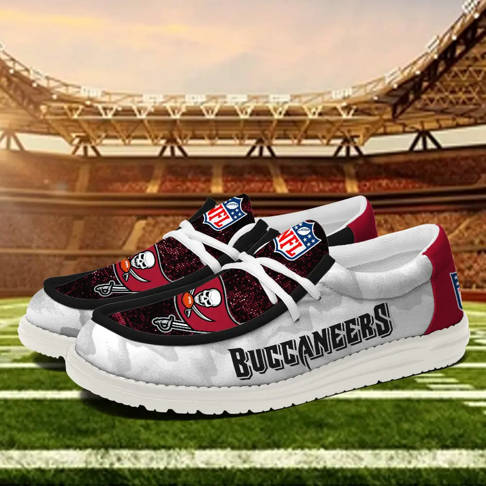 JWFancy Tampa Bay Buccaneers Hey Dude Shoes Wally Men's Lace Up Loafers Comfortable For Men And Women