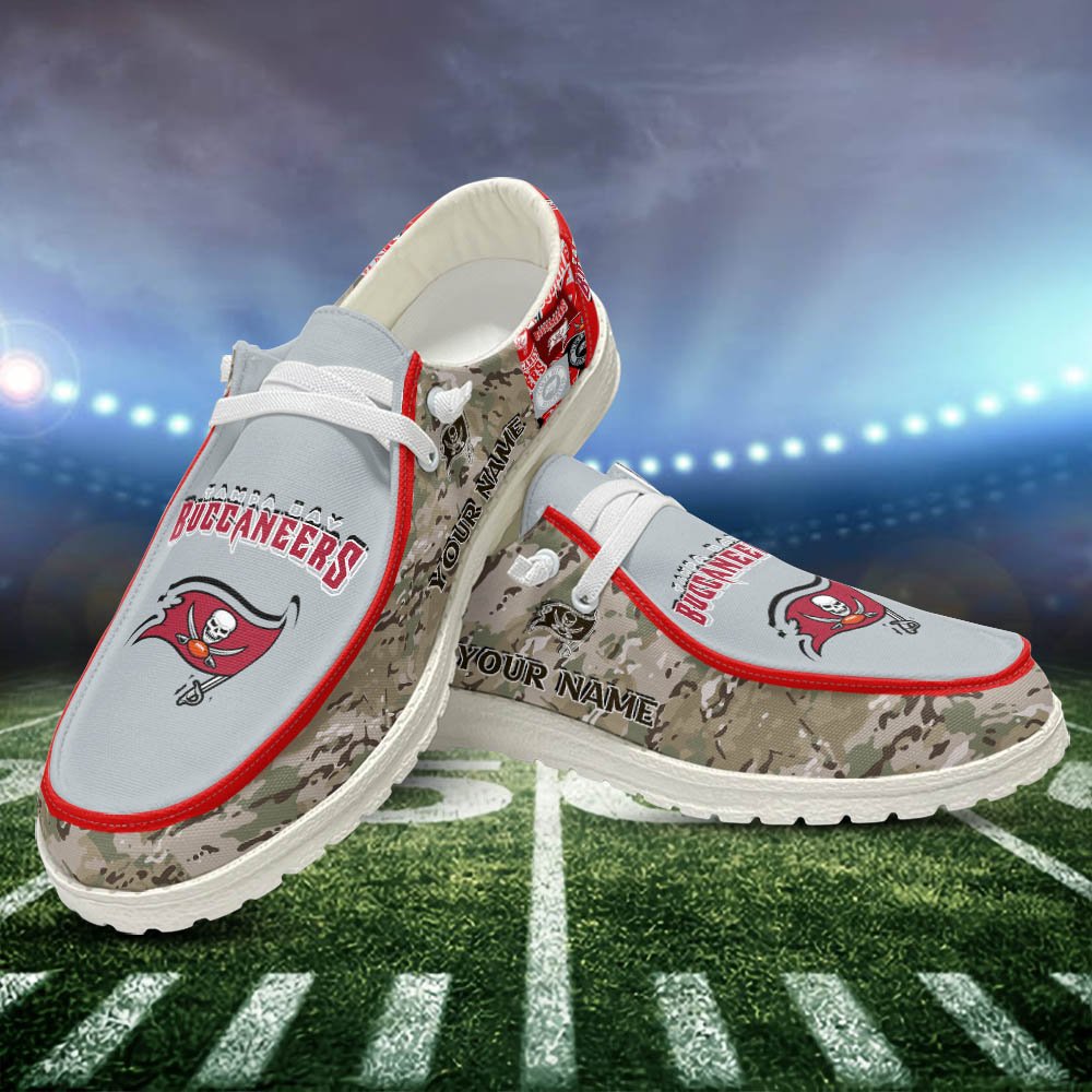 JWFancy Tampa Bay Buccaneers Hey Dude Shoes Wally Men's Lace Up Loafers Comfortable For Men And Women