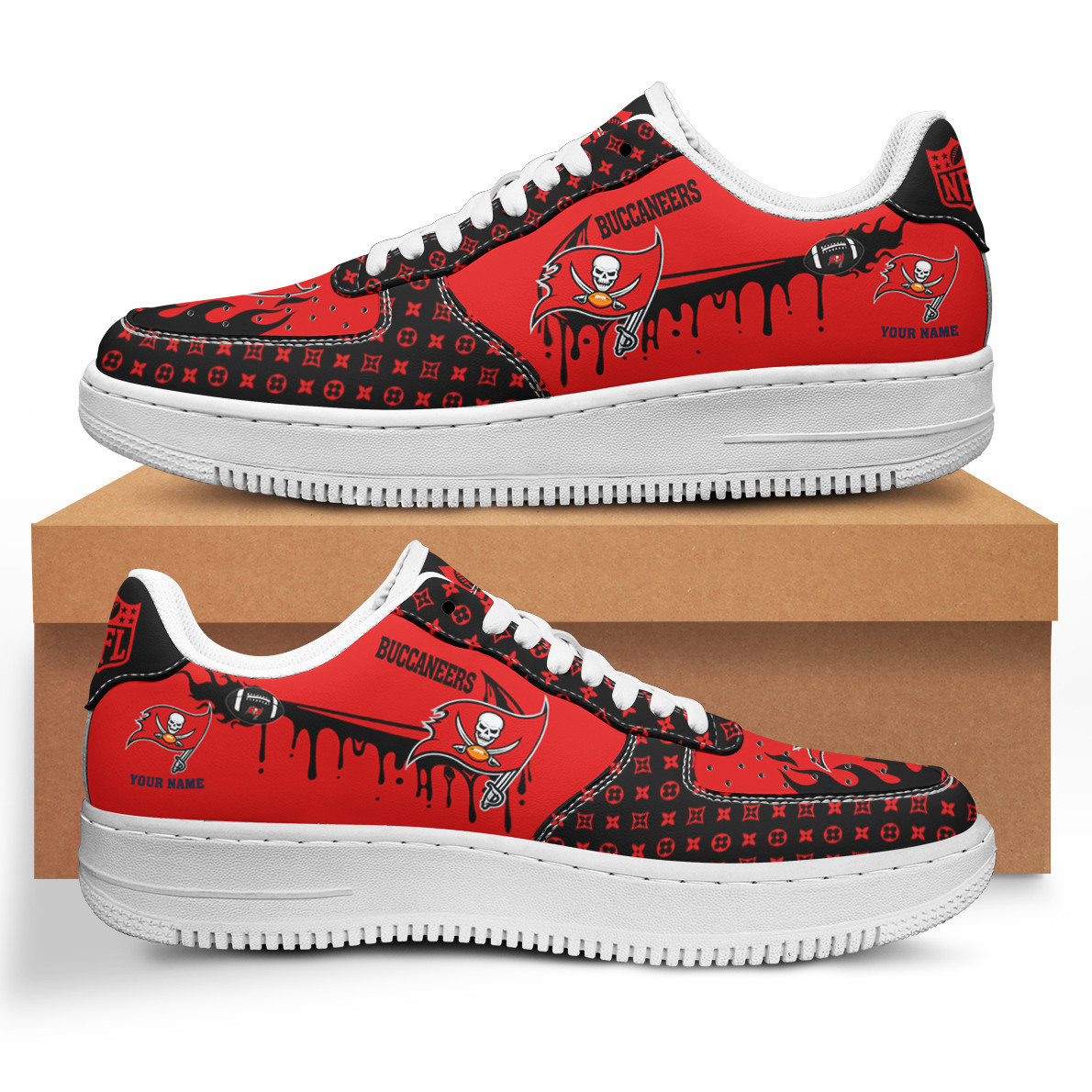 JWFancy Tampa Bay Buccaneers NFL Air Low-Top Sneakers Shoes For Men And Women