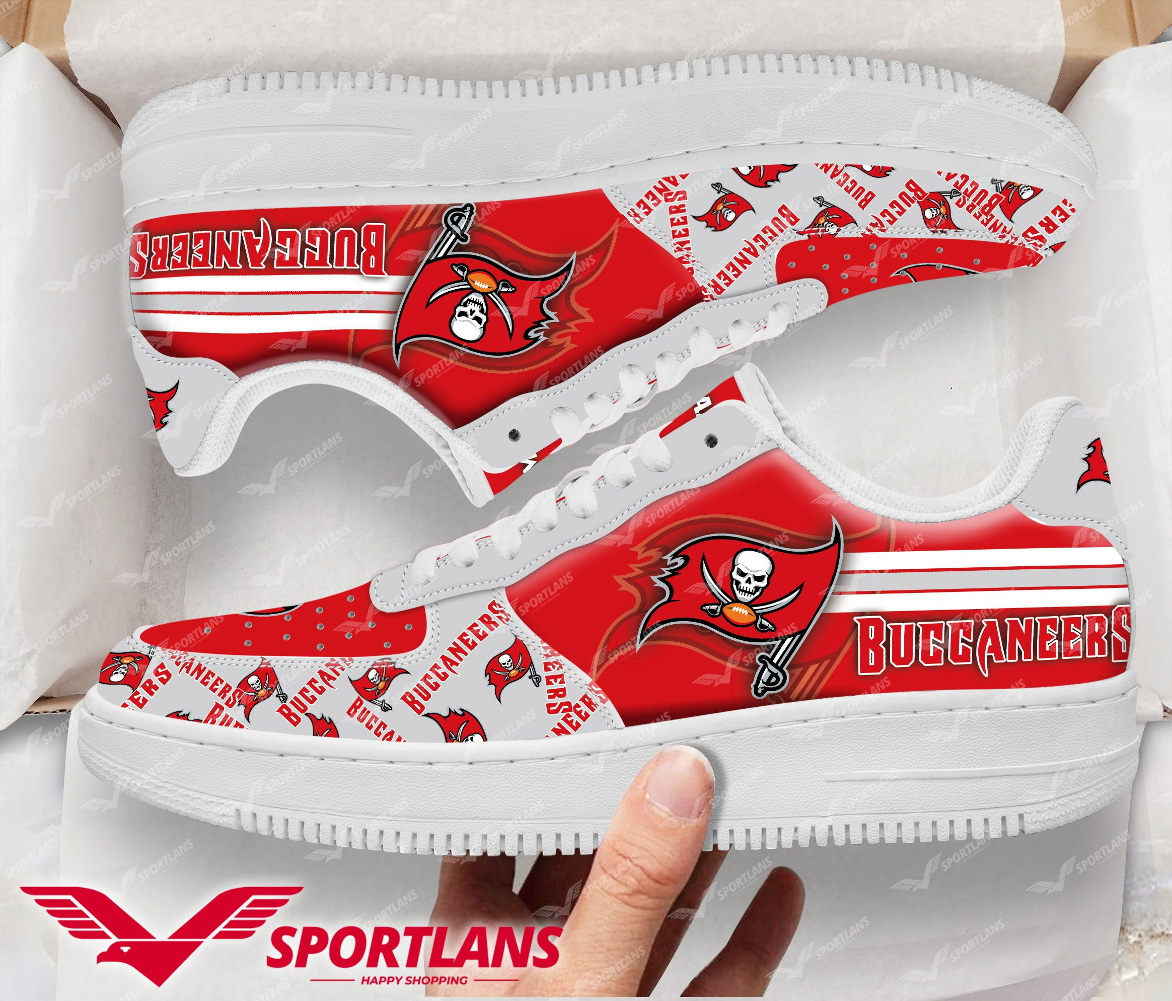 JWFancy Tampa Bay Buccaneers NFL Air Low-Top Sneakers Shoes For Men And Women