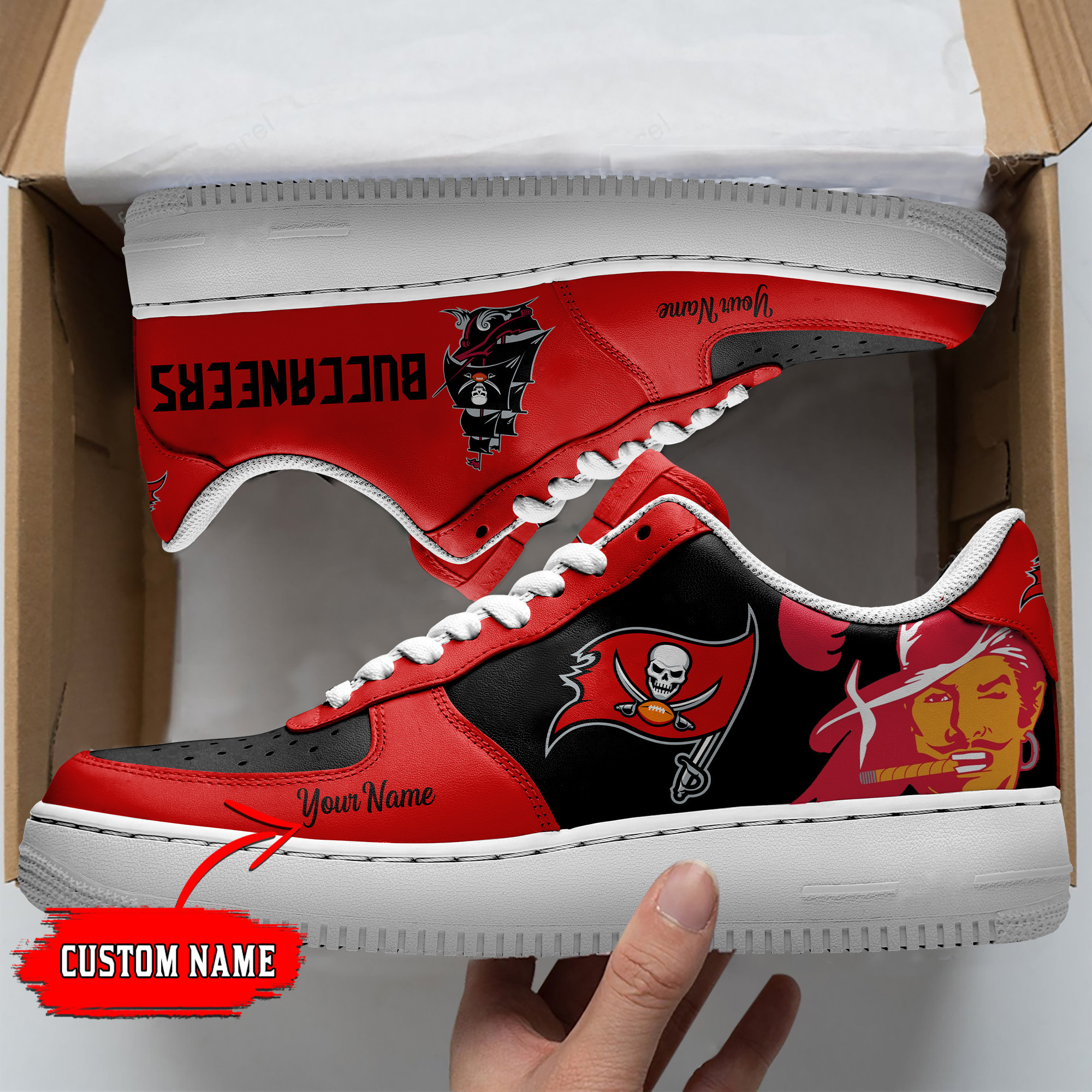 JWFancy Tampa Bay Buccaneers NFL Air Low-Top Sneakers Shoes For Men And Women