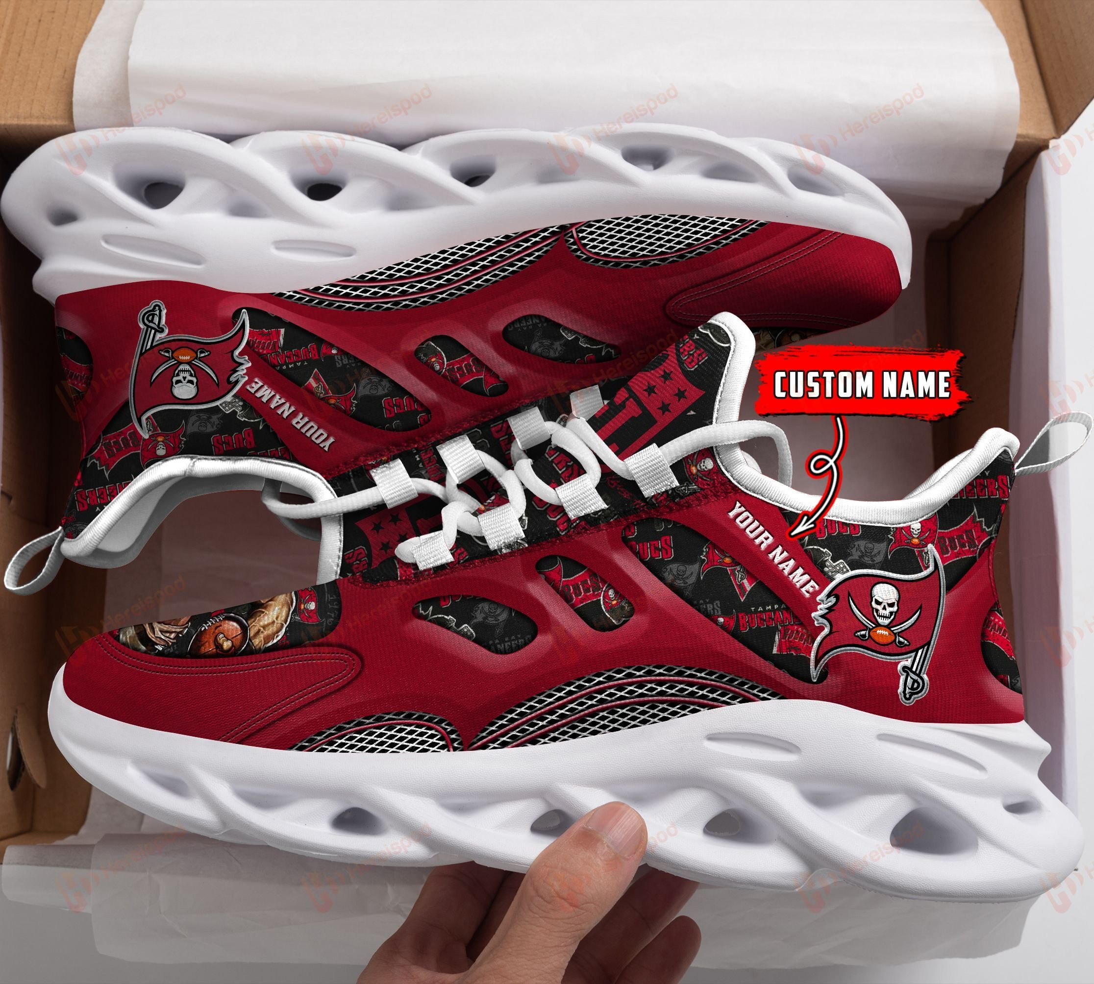 JWFancy Tampa Bay Buccaneers NFL Max Soul Shoes Sneakers For Men And Women
