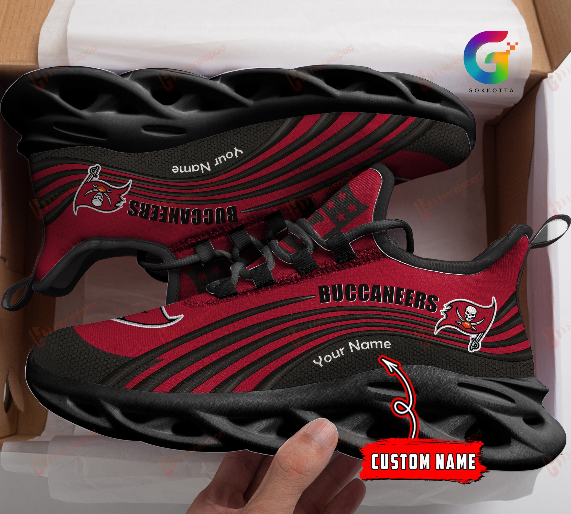 JWFancy Tampa Bay Buccaneers NFL Max Soul Shoes Sneakers For Men And Women