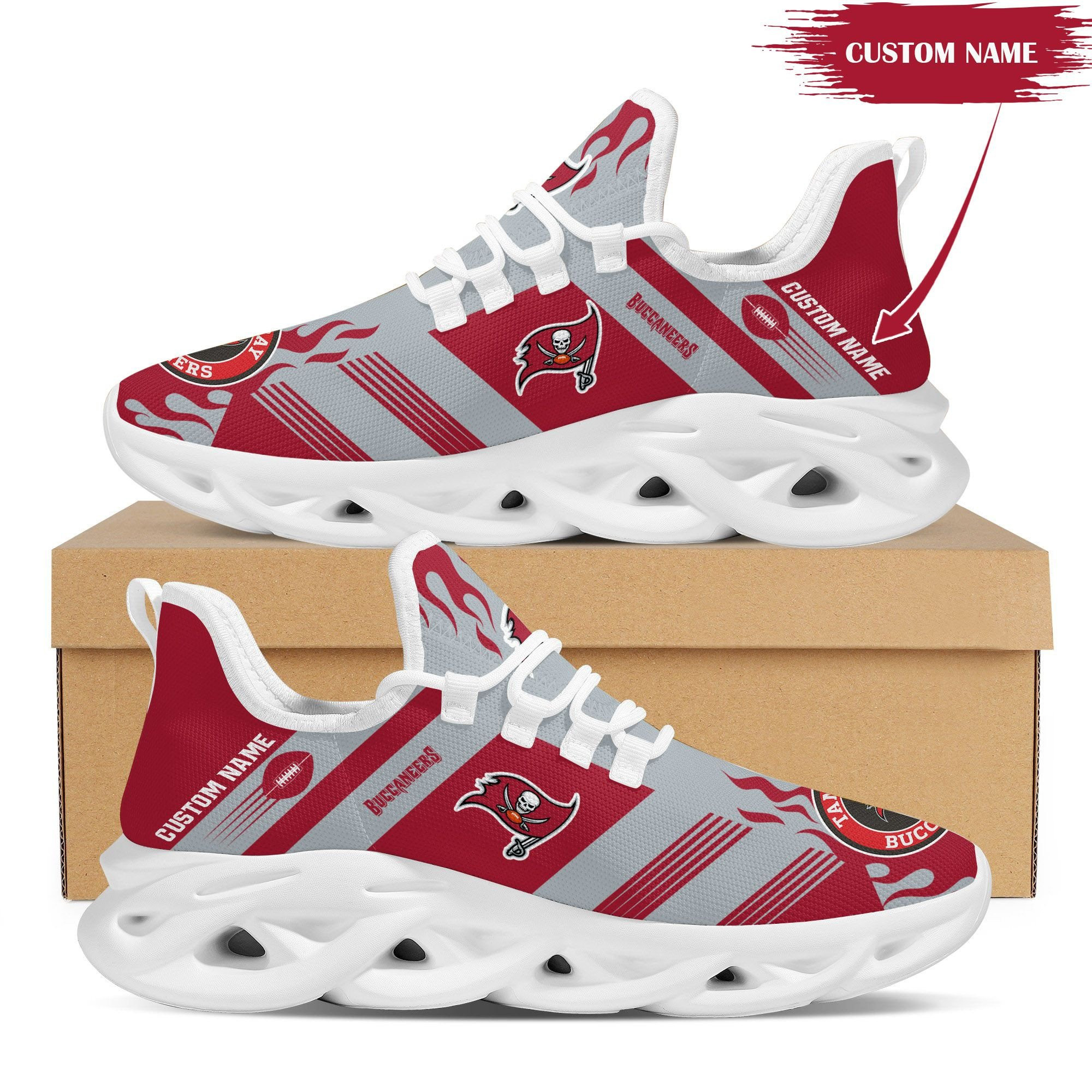 JWFancy Tampa Bay Buccaneers NFL Max Soul Shoes Sneakers For Men And Women