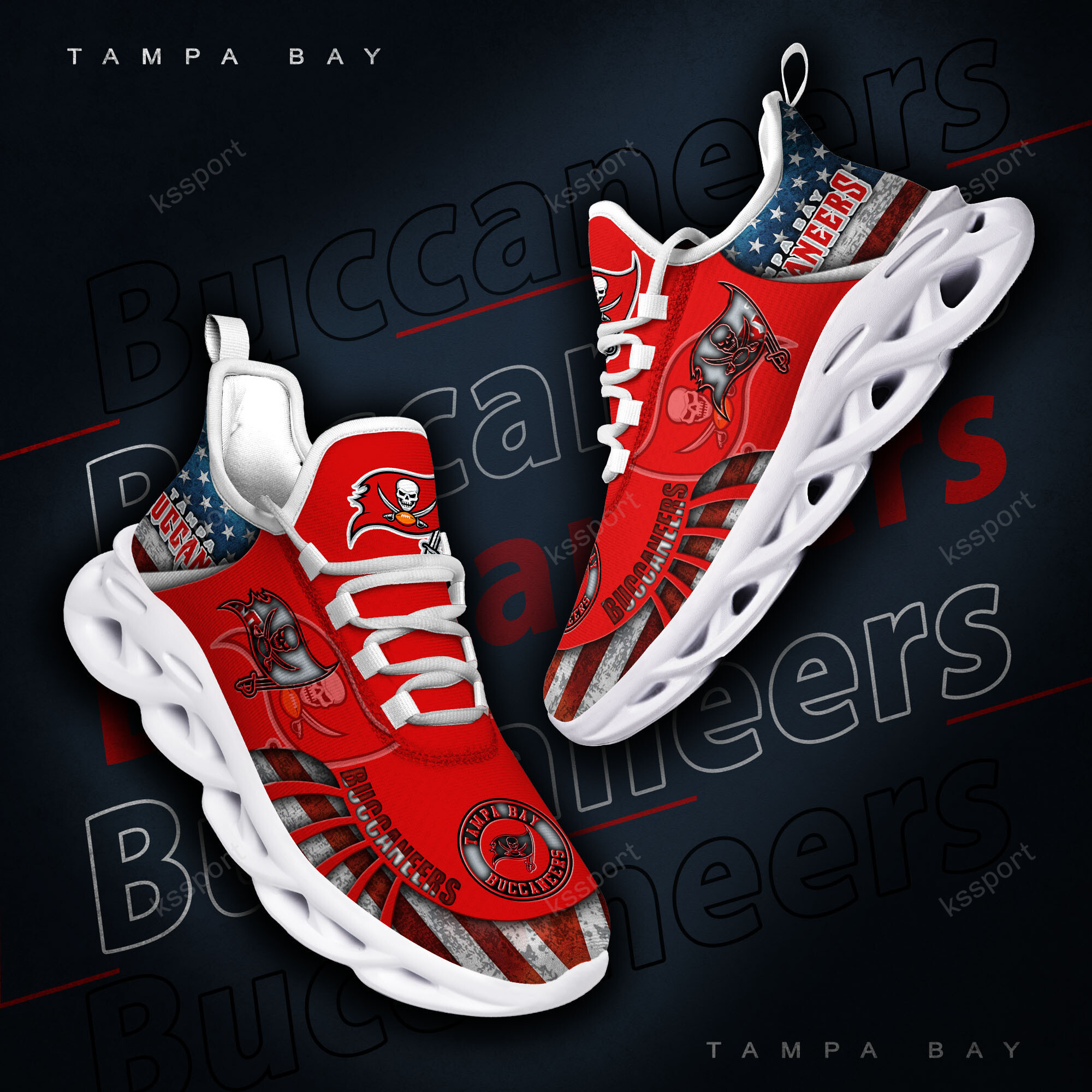 JWFancy Tampa Bay Buccaneers NFL Max Soul Shoes Sneakers For Men And Women