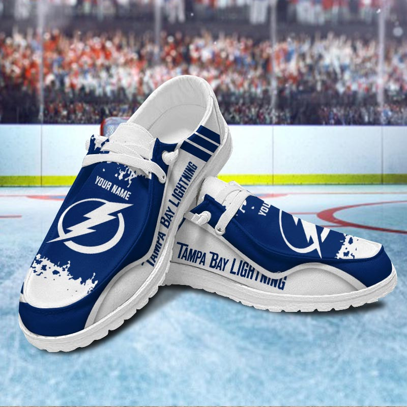 JWFancy Tampa Bay Lightning Hey Dude Shoes Wally Men's Lace Up Loafers Comfortable For Men And Women