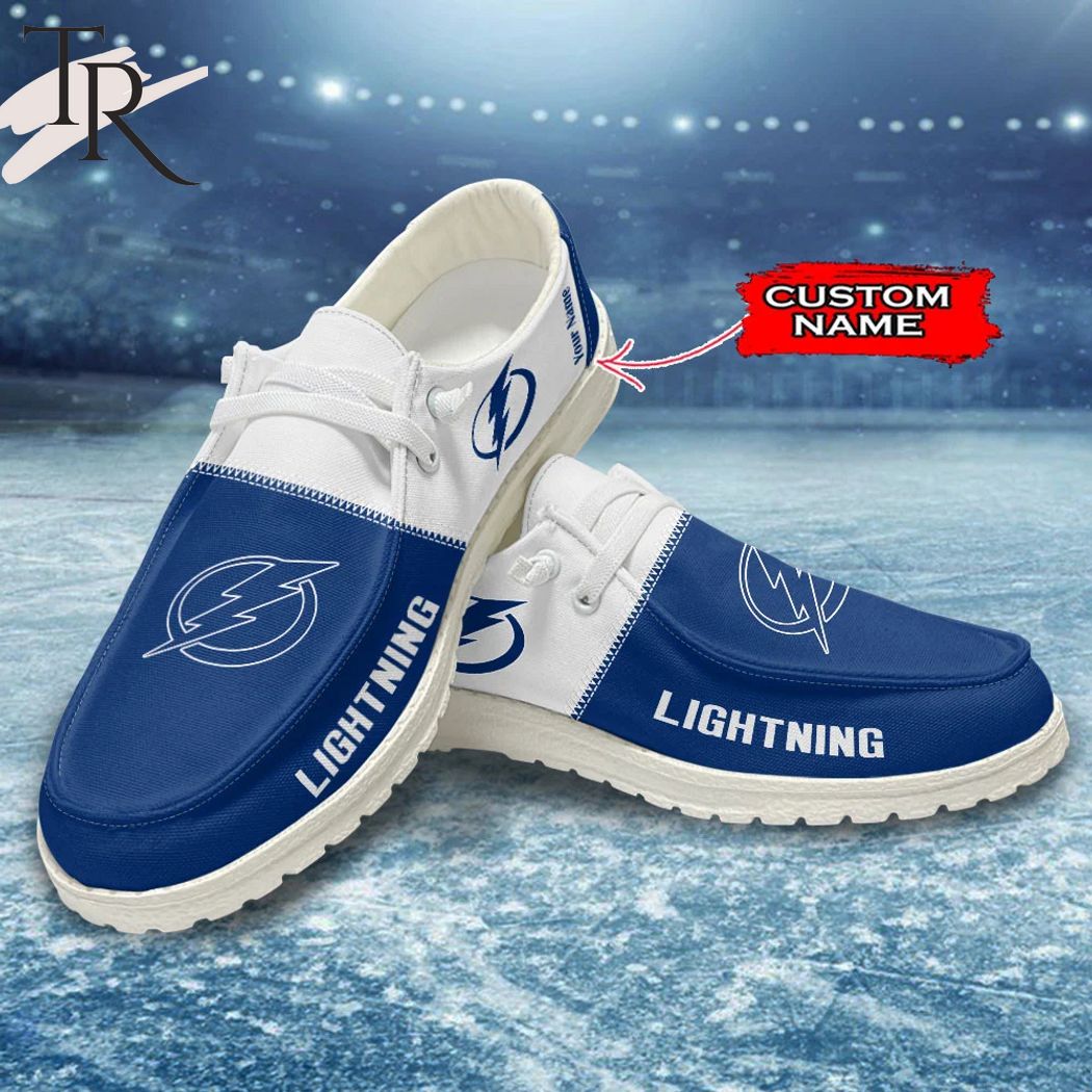 JWFancy Tampa Bay Lightning Hey Dude Shoes Wally Men's Lace Up Loafers Comfortable For Men And Women