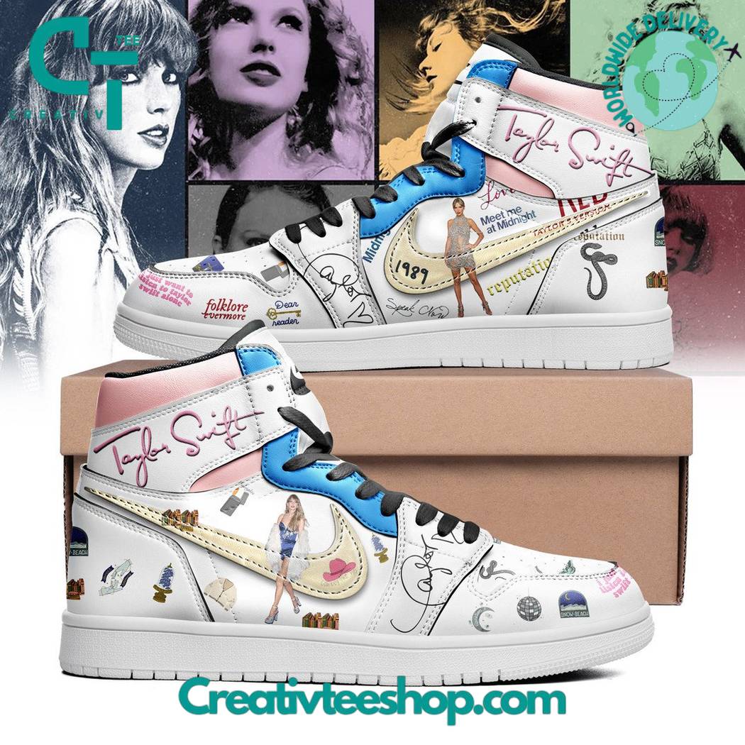 JWFancy Taylor Swift Reputation Nike AJ1 High Sneakers Shoes For Men And Women
