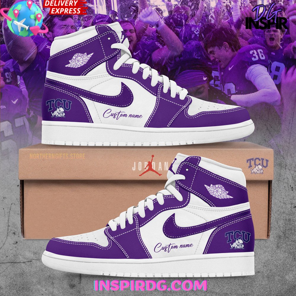 JWFancy TCU Football AJ1 High Sneakers Shoes For Men And Women